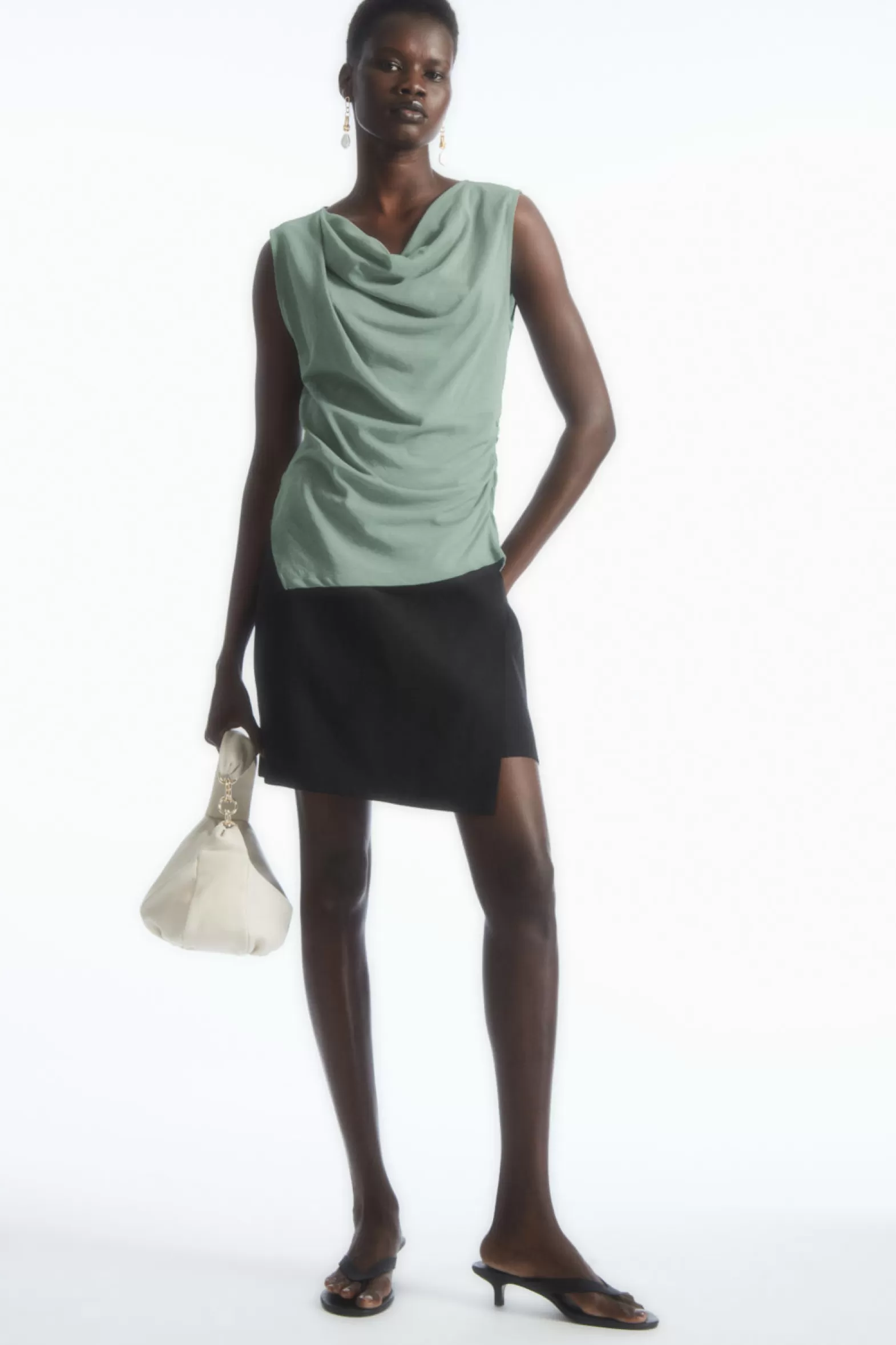 COS ASYMMETRIC DRAPED SLEEVELESS TOP