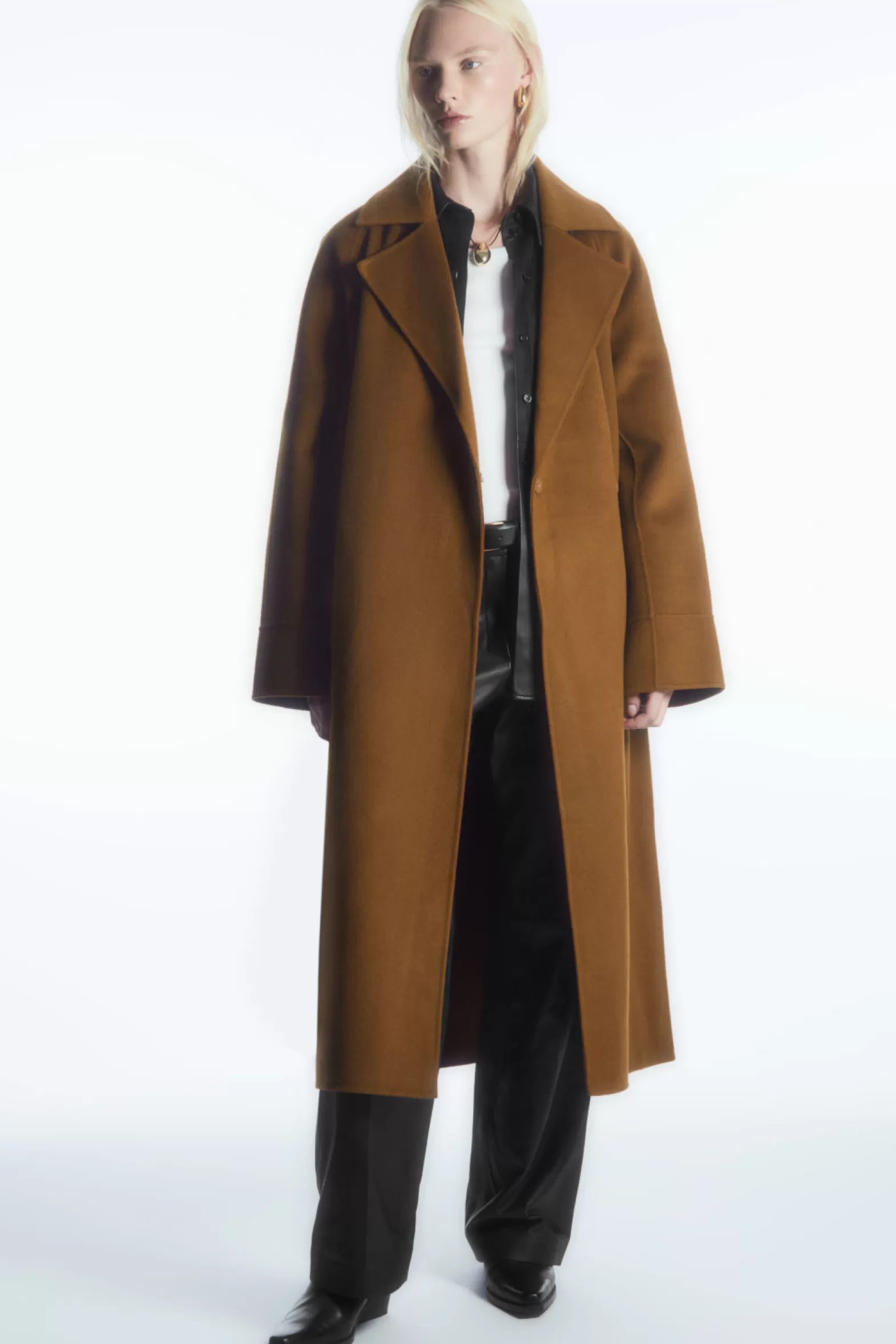 COS BELTED DOUBLE-FACED WOOL COAT