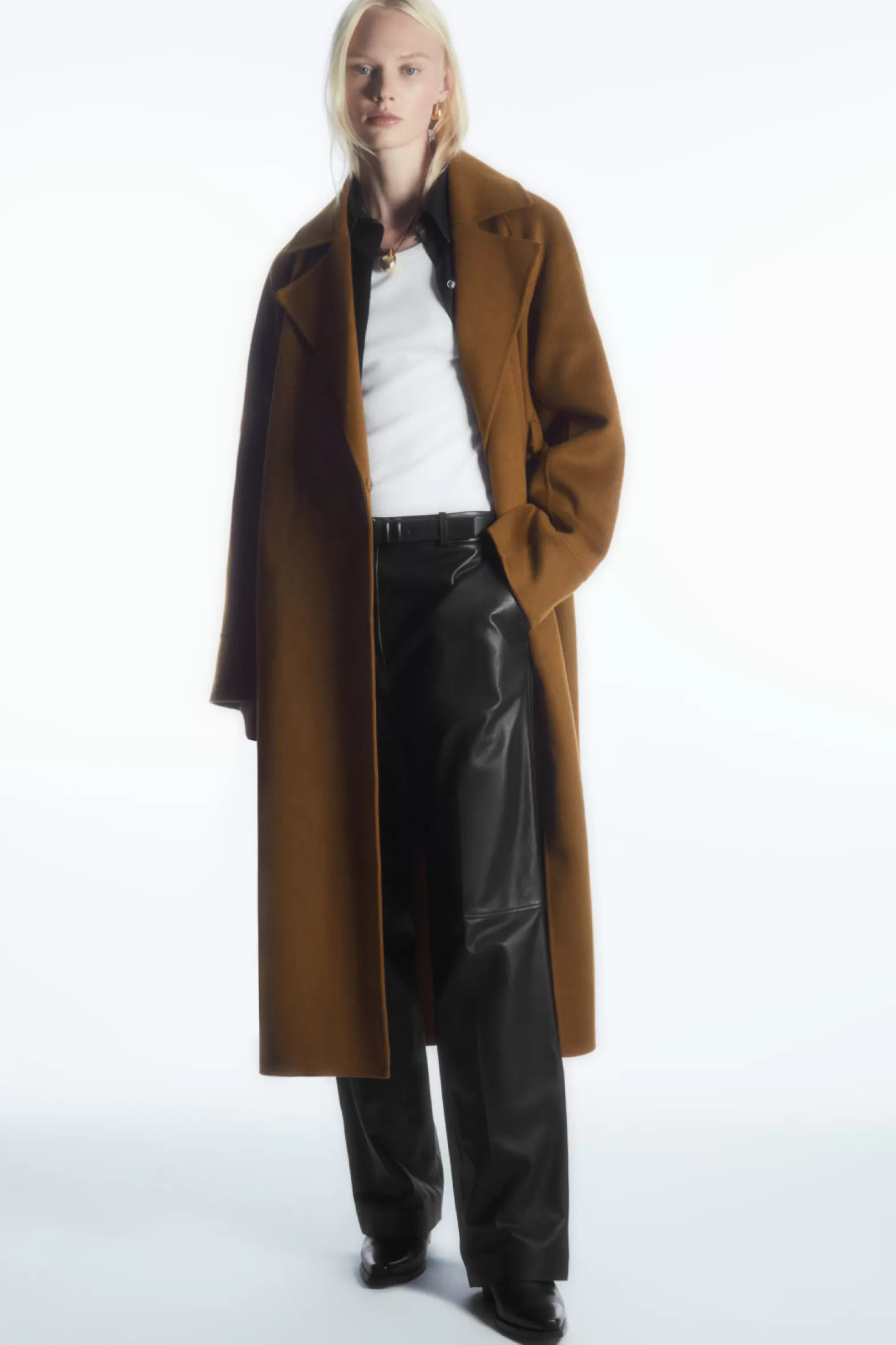 COS BELTED DOUBLE-FACED WOOL COAT