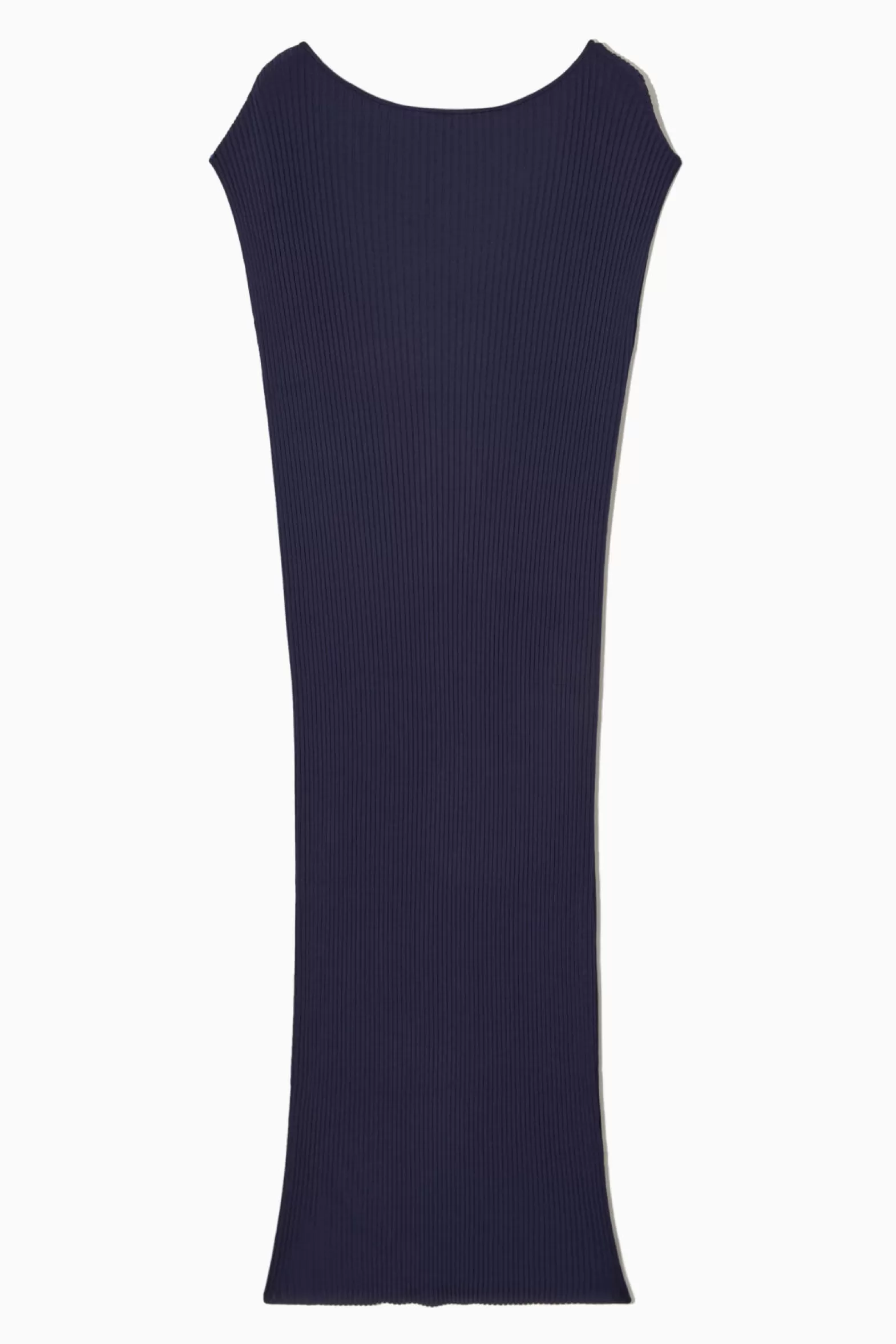 COS BOAT-NECK RIBBED MIDI DRESS