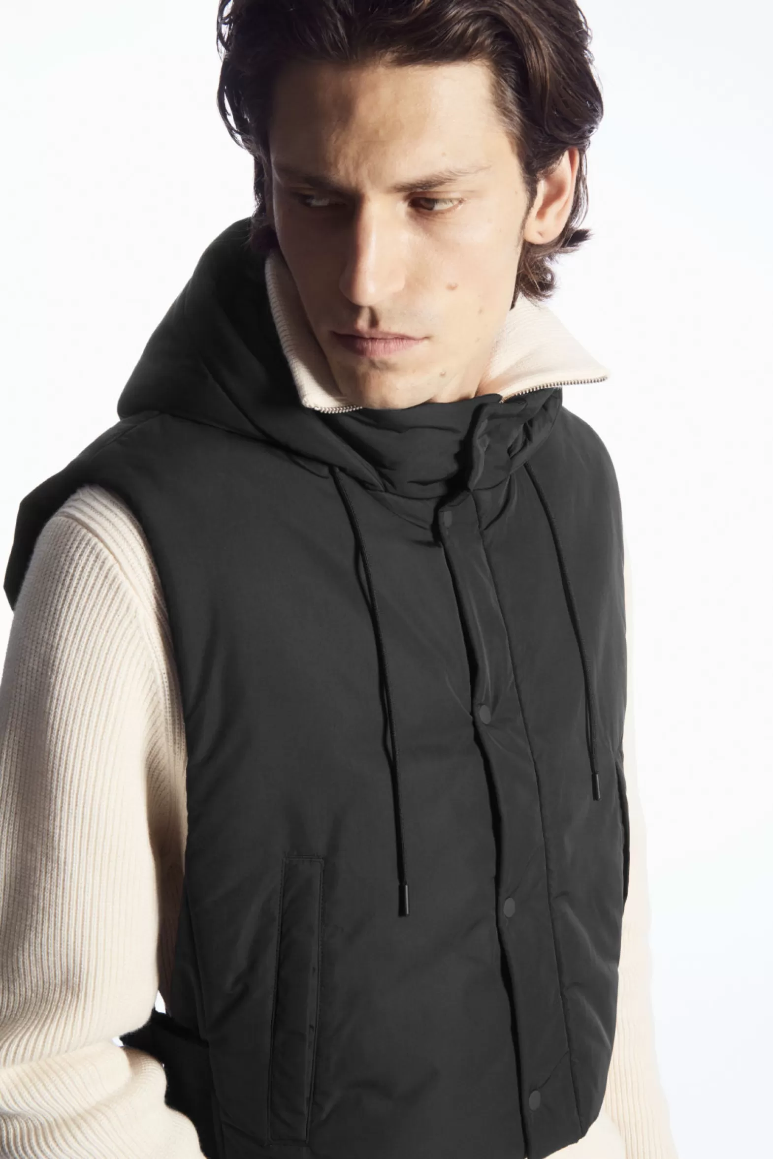 COS BUCKLED-SIDE PADDED HOODED GILET