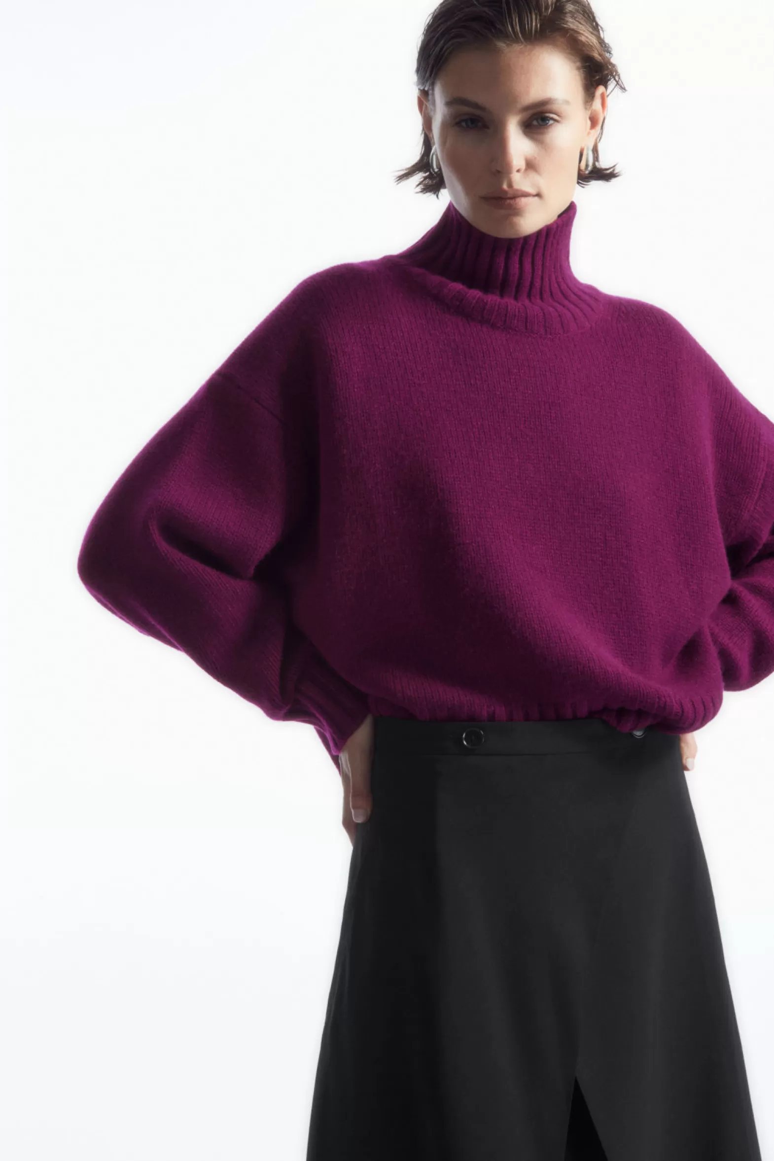 COS CHUNKY PURE CASHMERE TURTLENECK JUMPER
