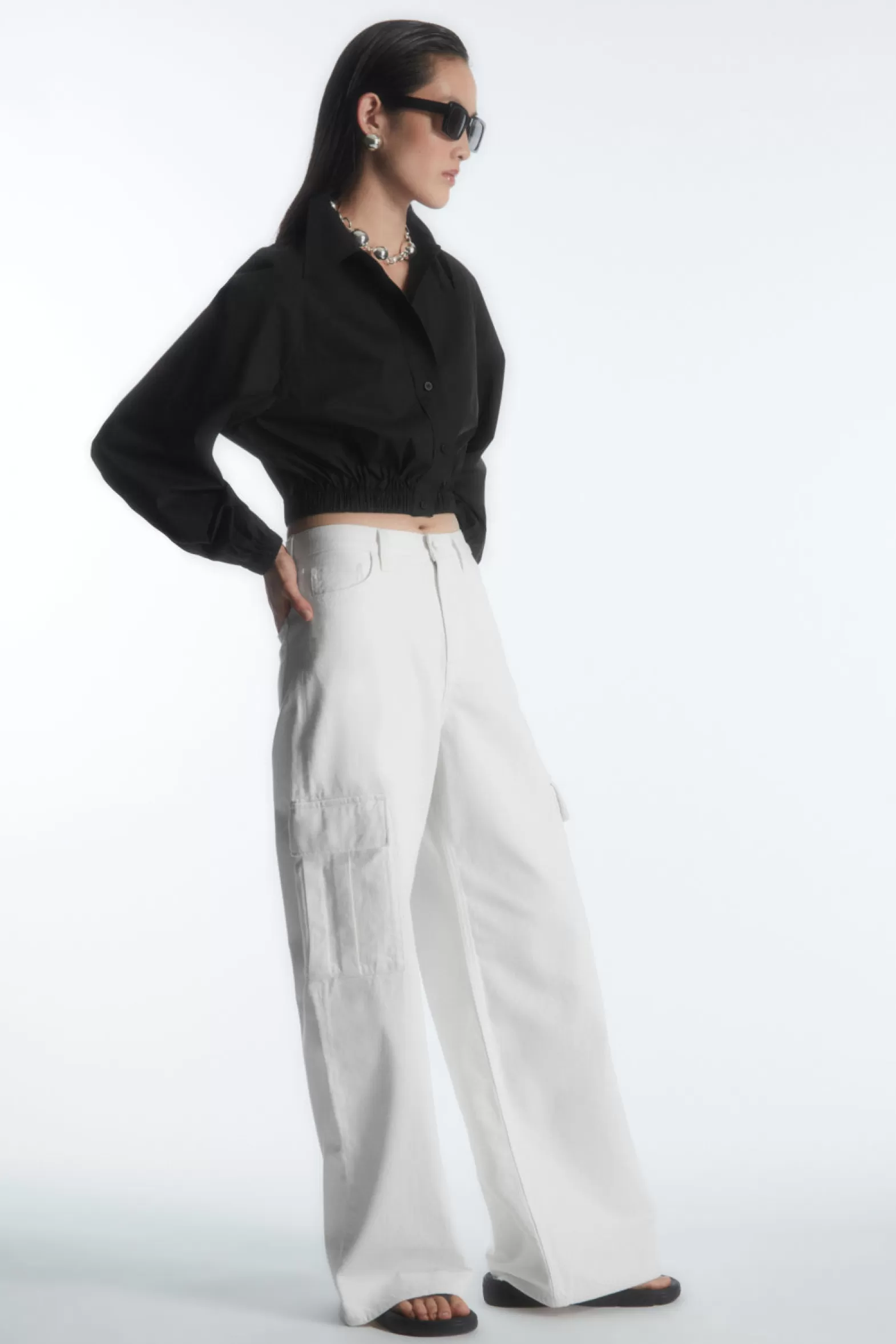 COS CROPPED ELASTICATED SHIRT