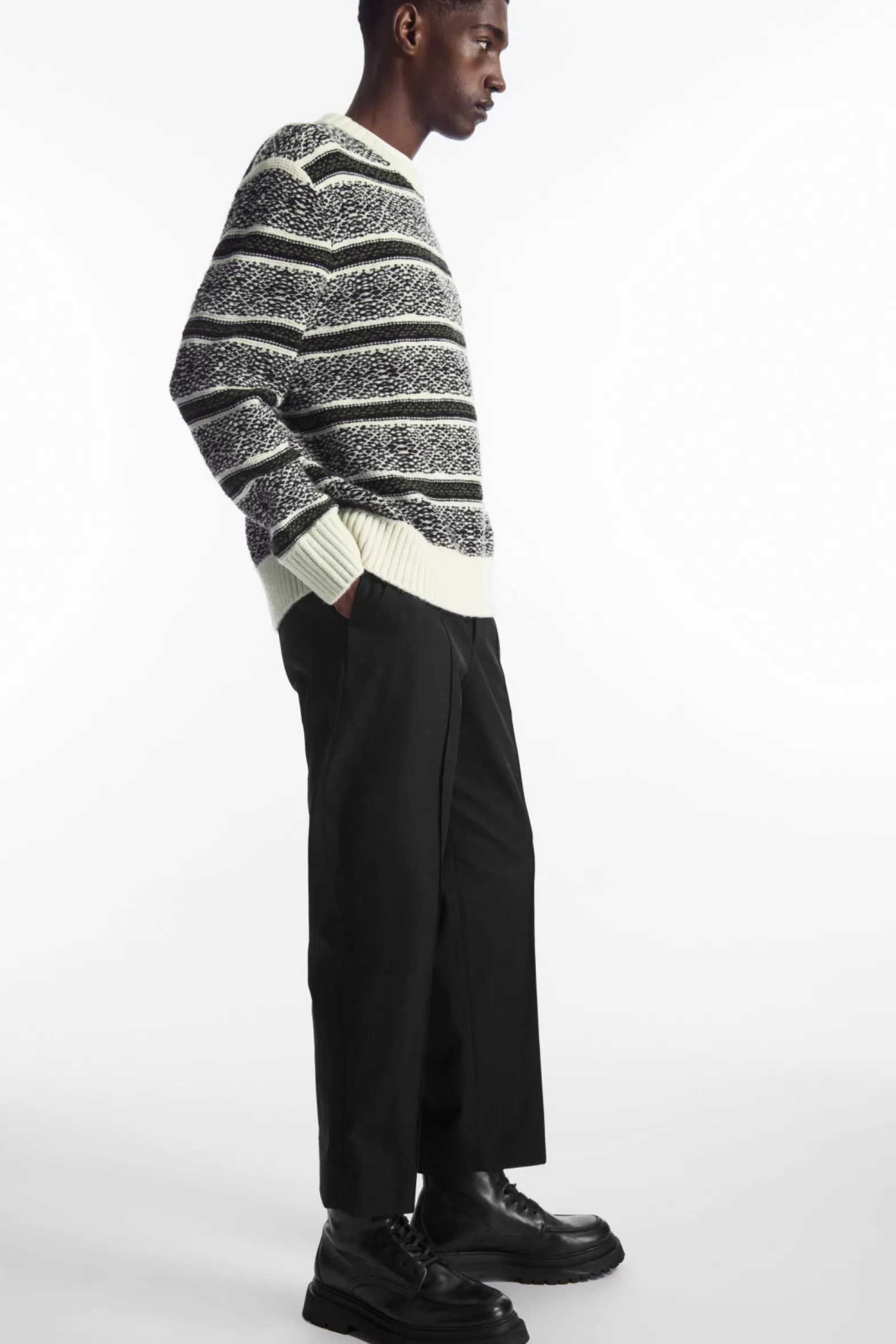 COS CROPPED STRAIGHT-LEG TWILL TROUSERS