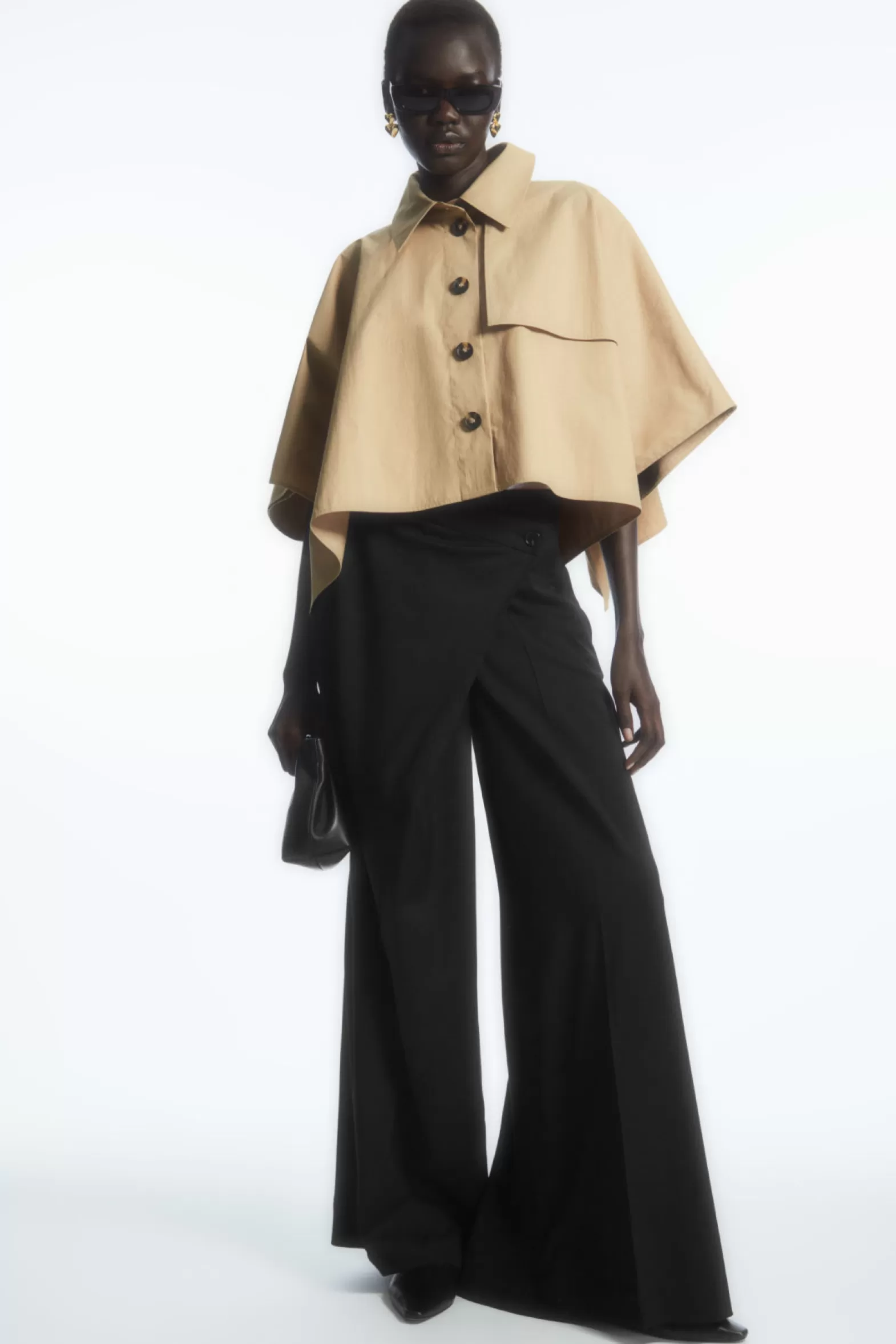 COS CROPPED TRENCH COAT CAPE