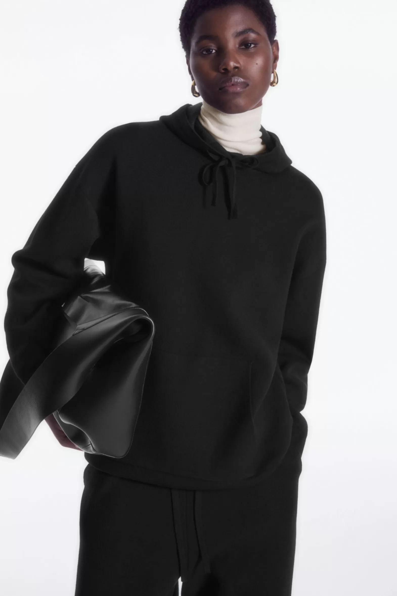 COS DOUBLE-FACED KNITTED HOODIE