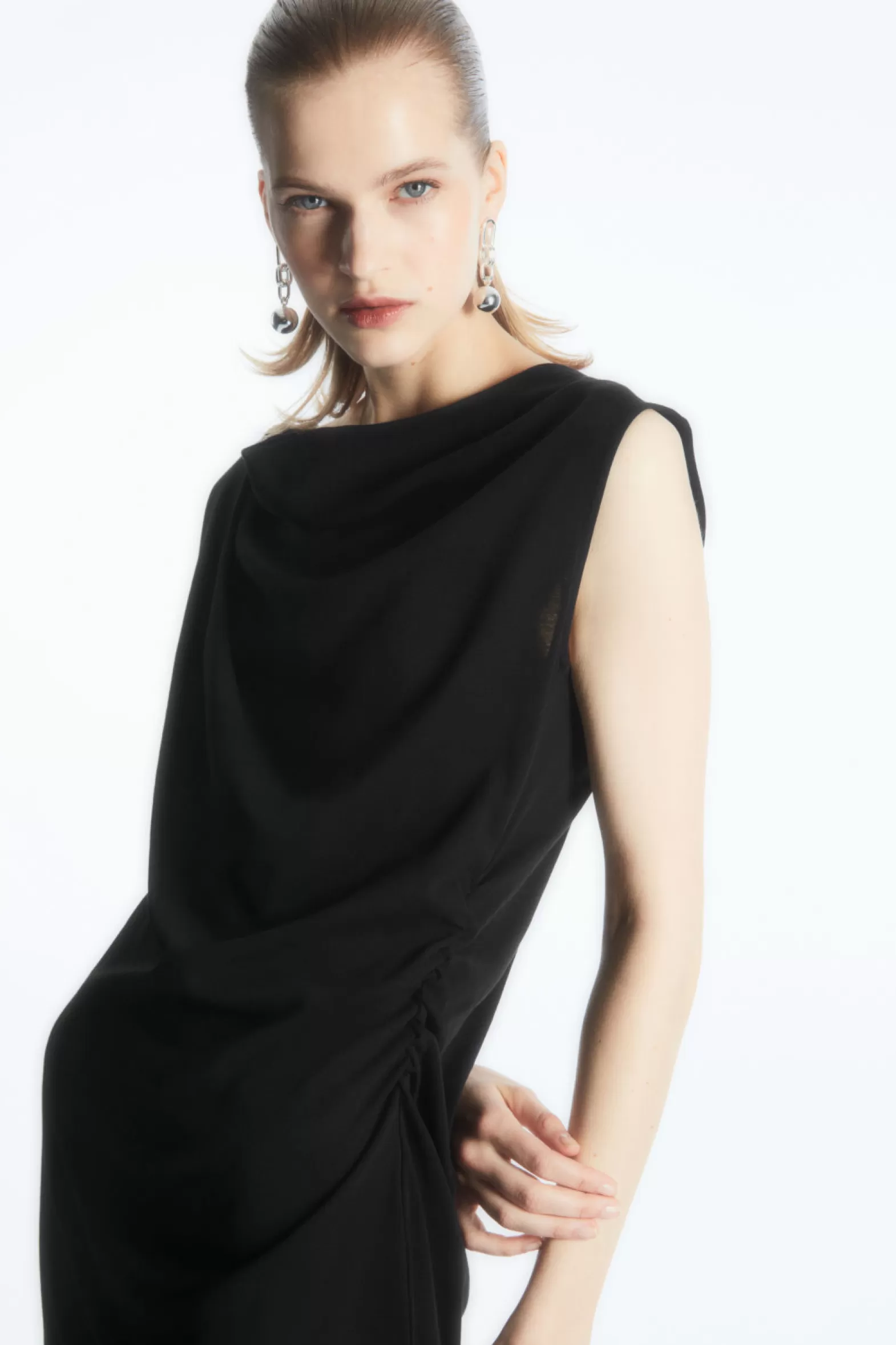 COS DRAPED SLEEVELESS DRESS