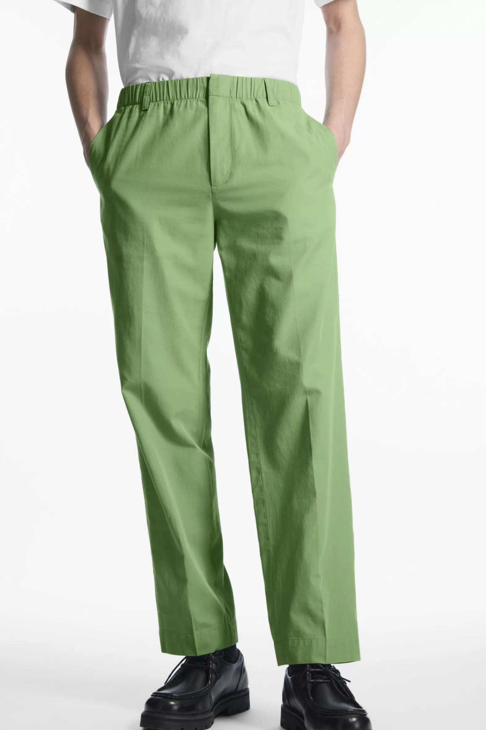 COS ELASTICATED STRAIGHT-LEG TROUSERS