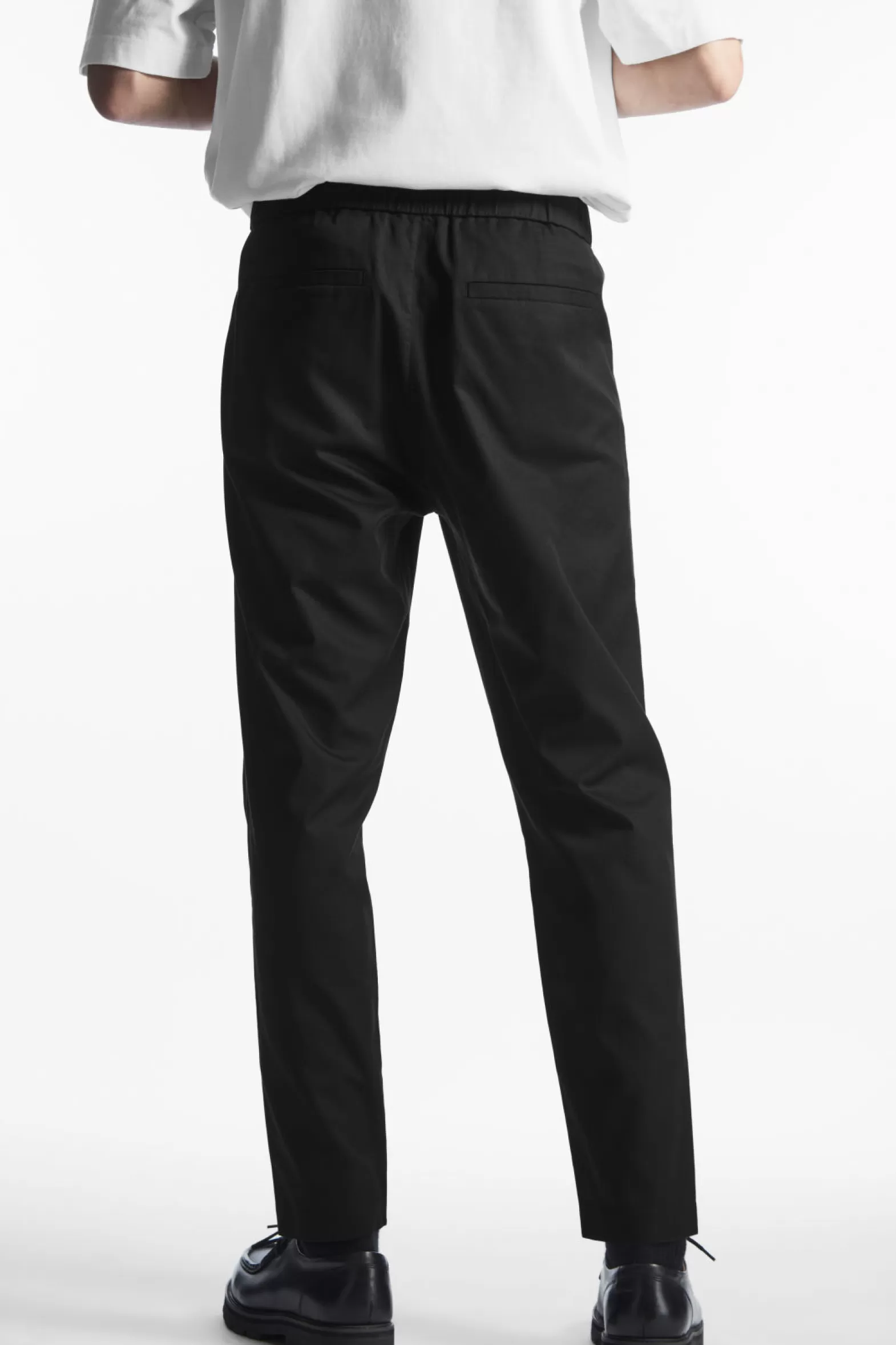 COS ELASTICATED TAPERED TWILL TROUSERS