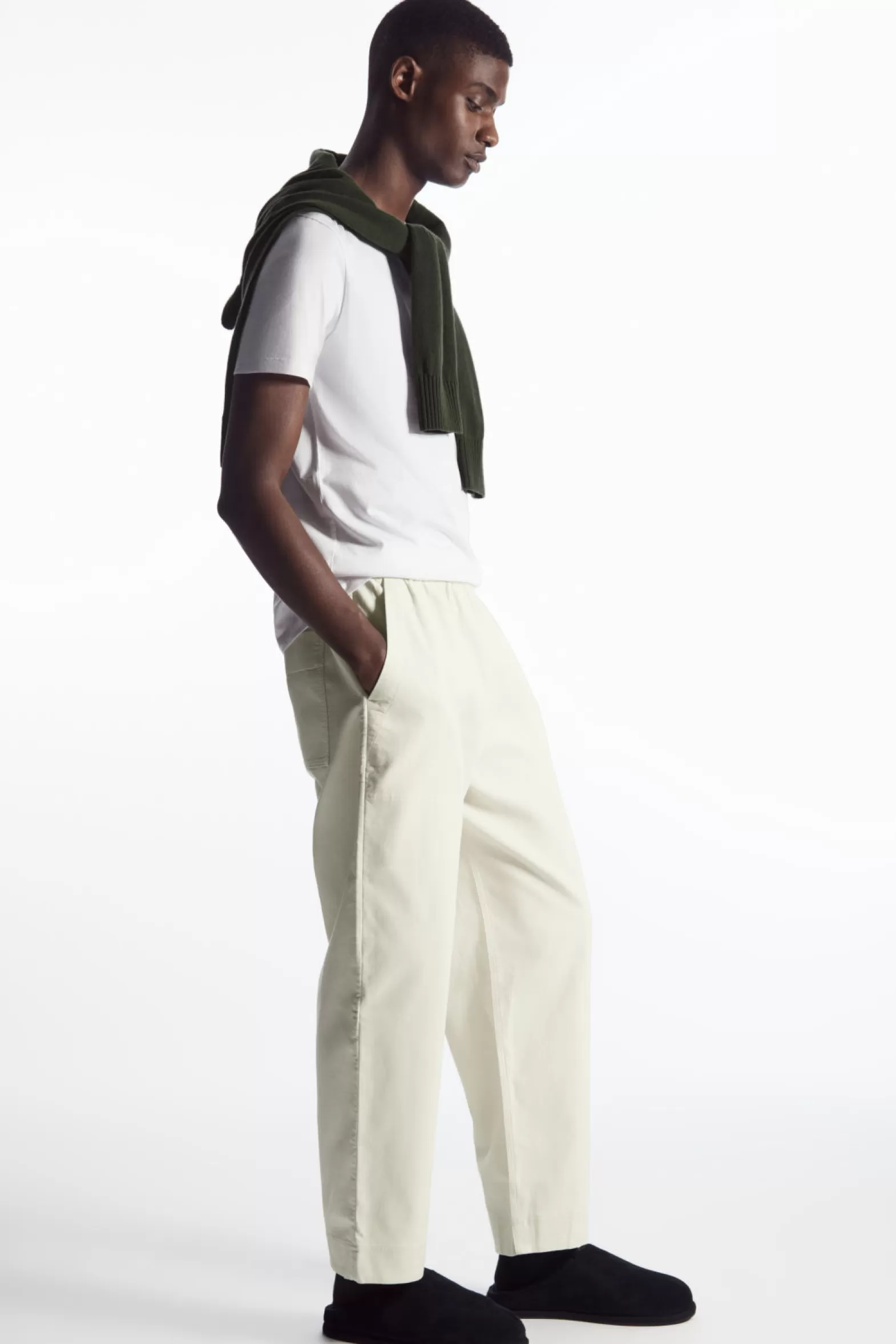 COS ELASTICATED TWILL TROUSERS