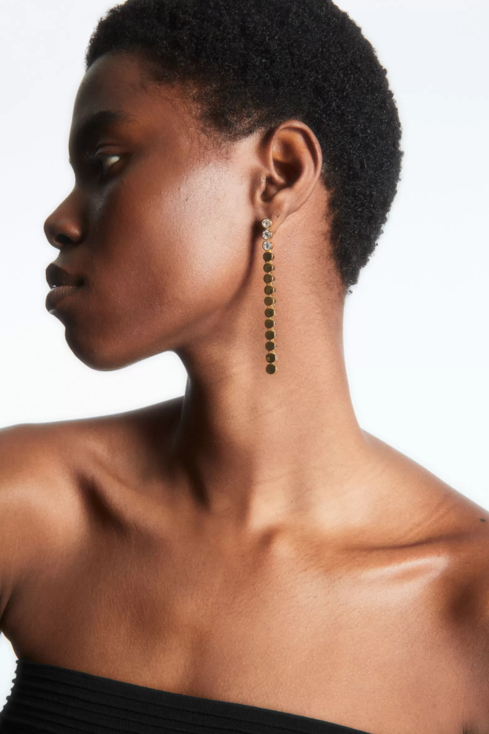 COS EMBELLISHED MISMATCHED DROP EARRINGS