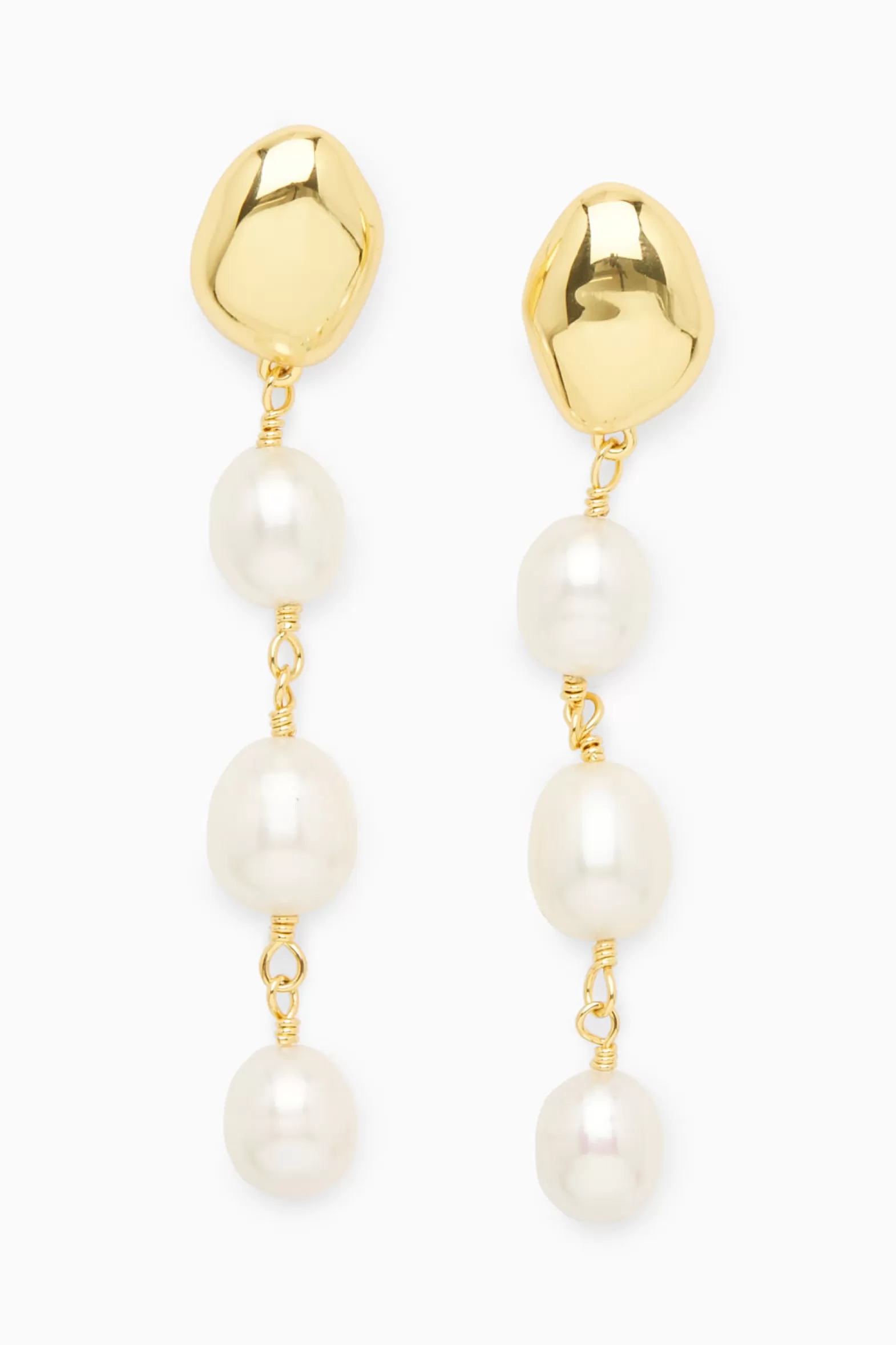 COS FRESHWATER PEARL DANGLY EARRINGS