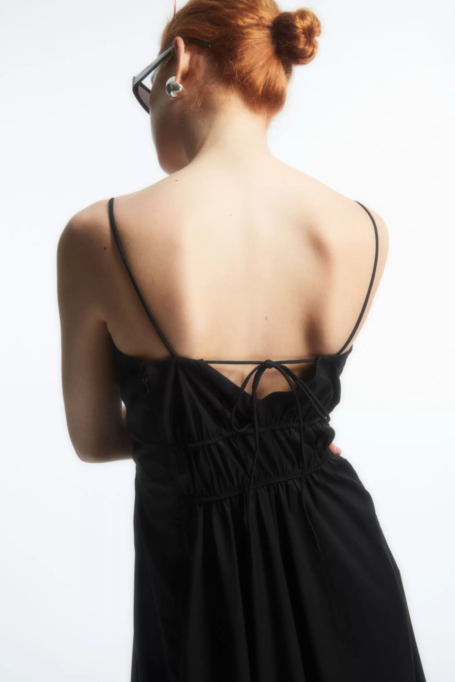 COS GATHERED BUSTIER MIDI DRESS