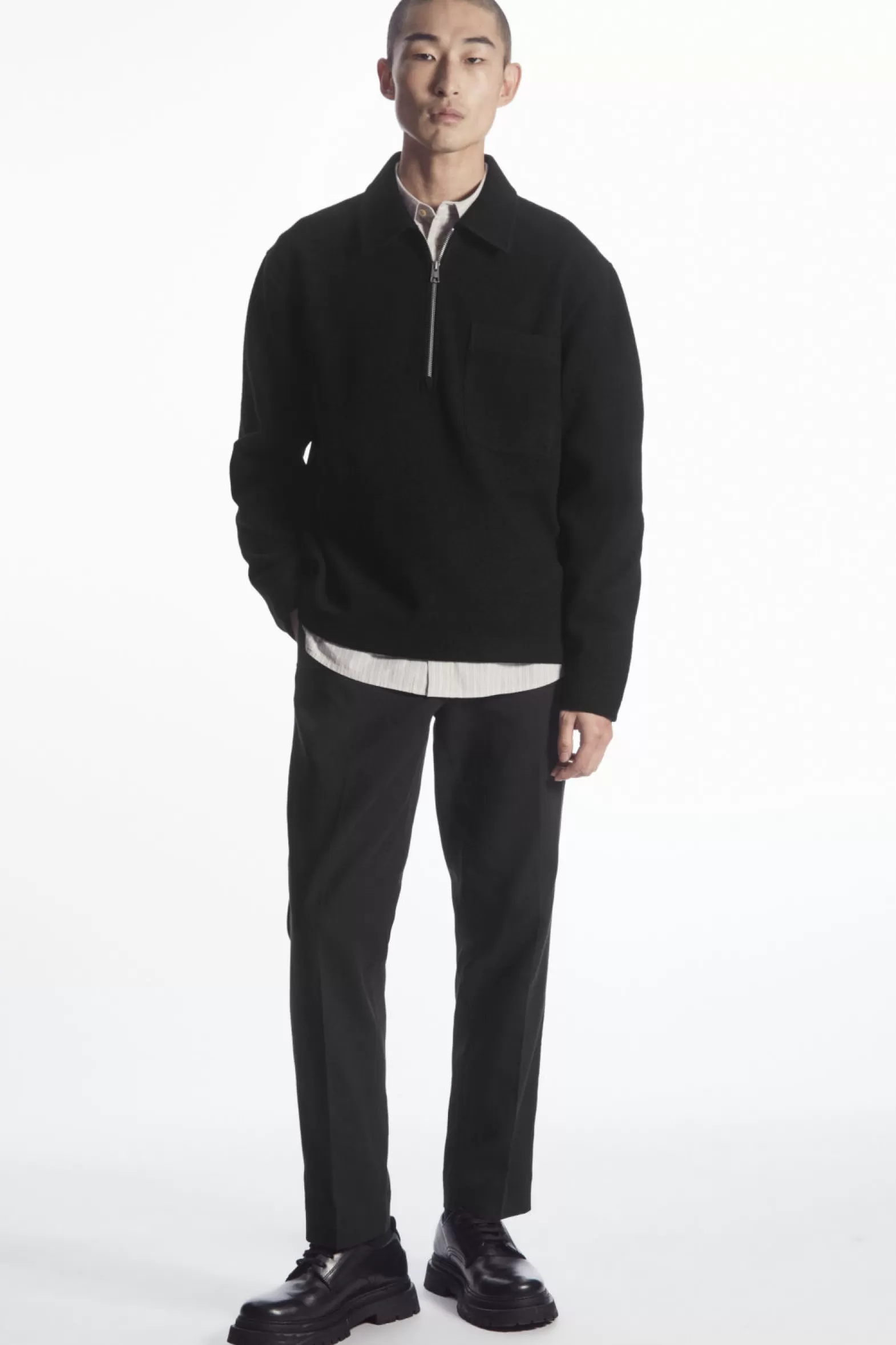 COS HALF-ZIP WOOL-BLEND JUMPER