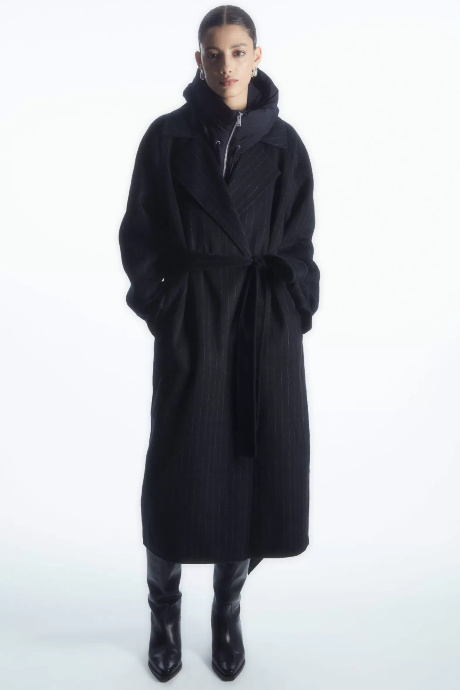 COS HOODED MOCK COLLAR