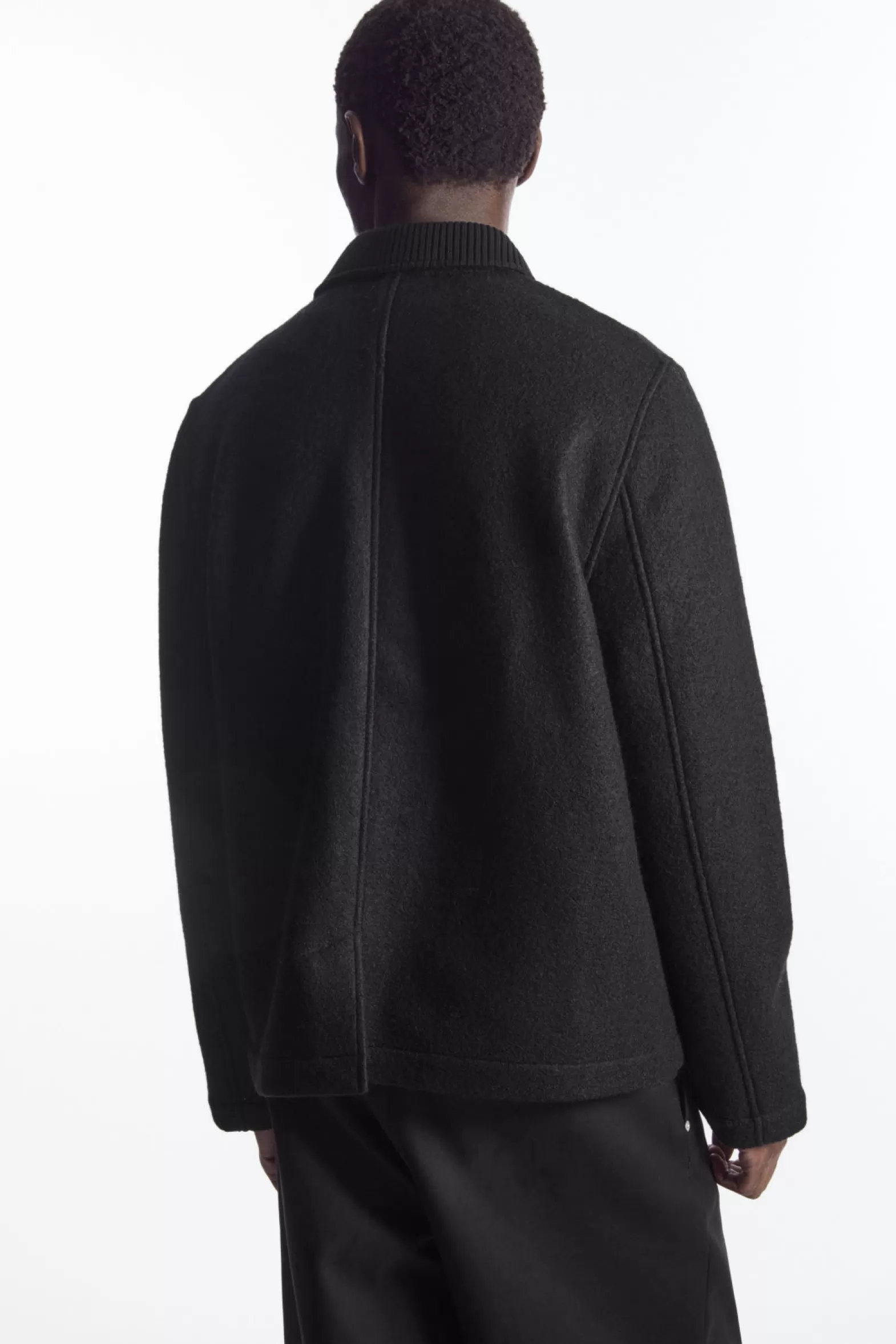 COS KNITTED-COLLAR WOOL WORKWEAR JACKET