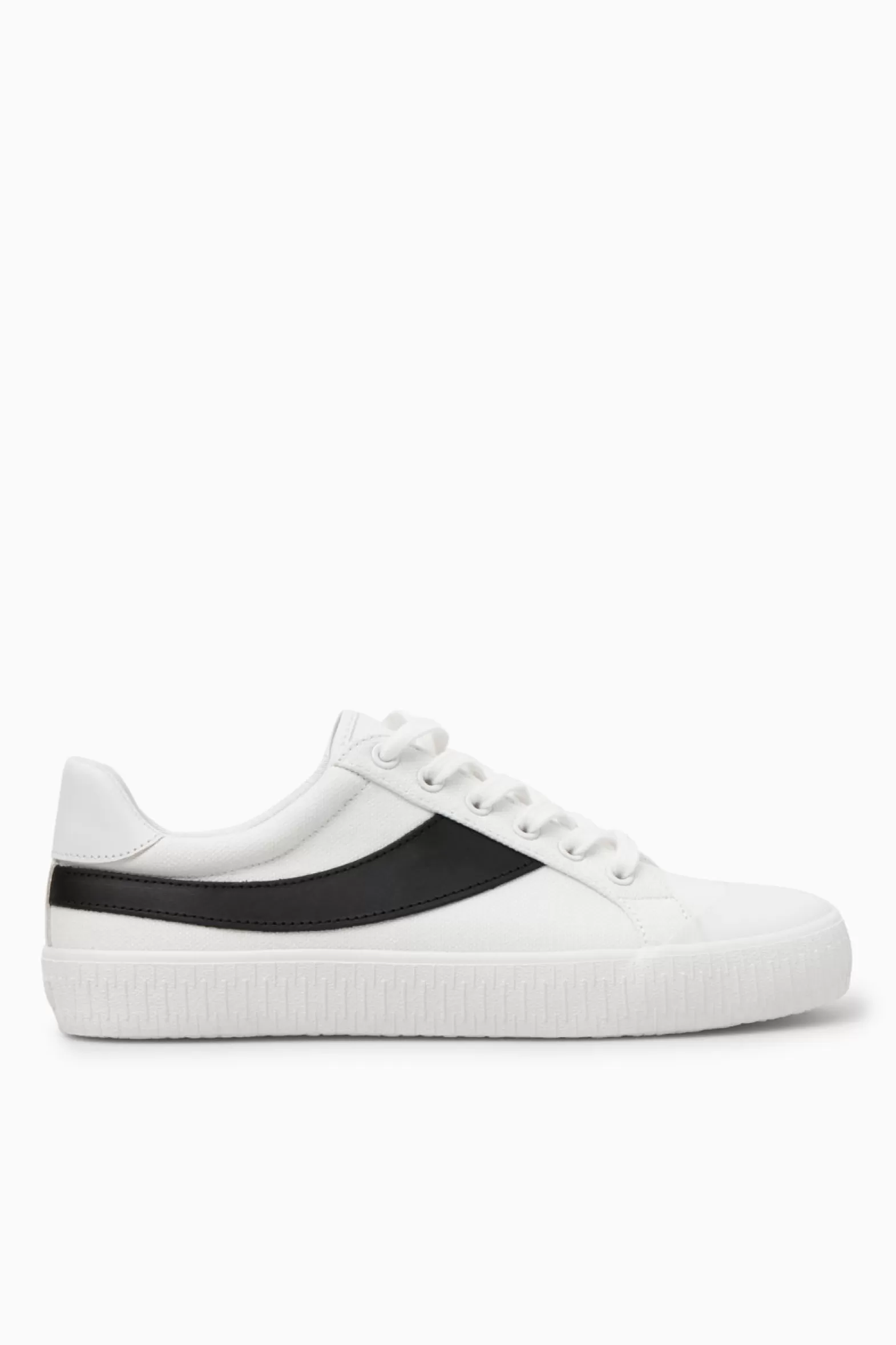 COS LEATHER-TRIMMED CANVAS TRAINERS