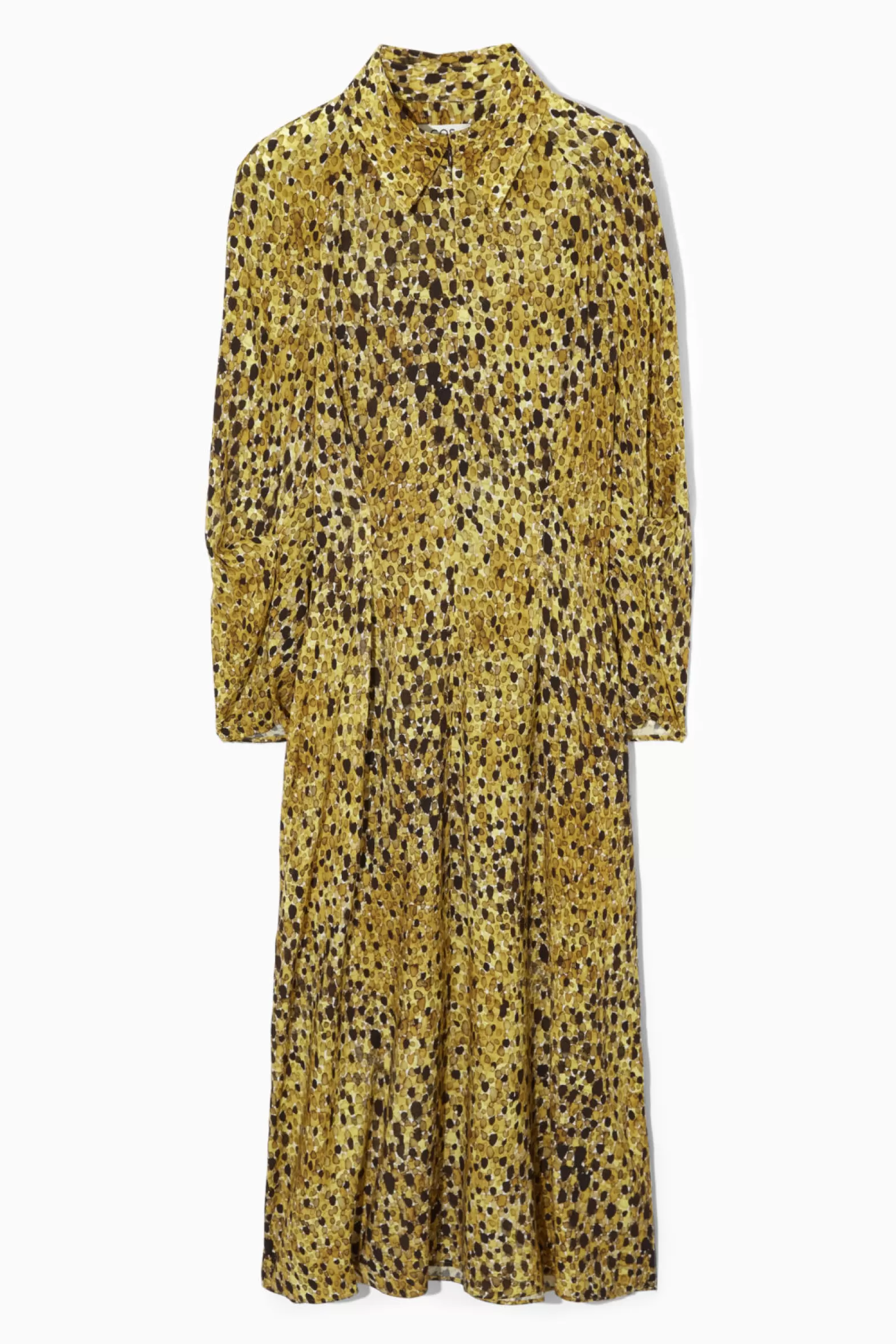 COS LEOPARD-PRINT MIDI SHIRT DRESS