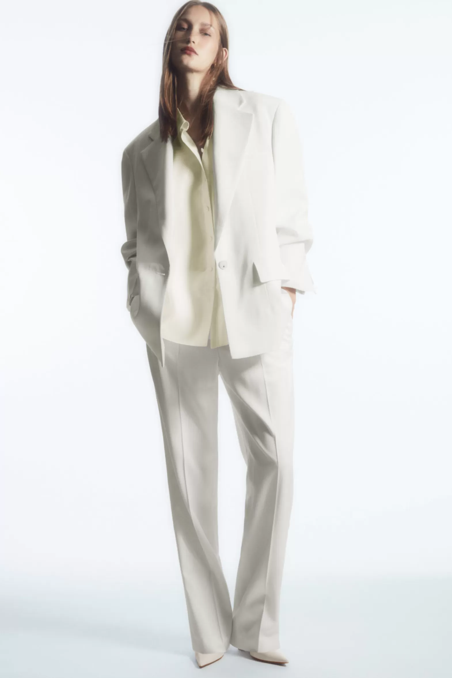 COS LOW-RISE STRAIGHT-LEG CREPE TROUSERS