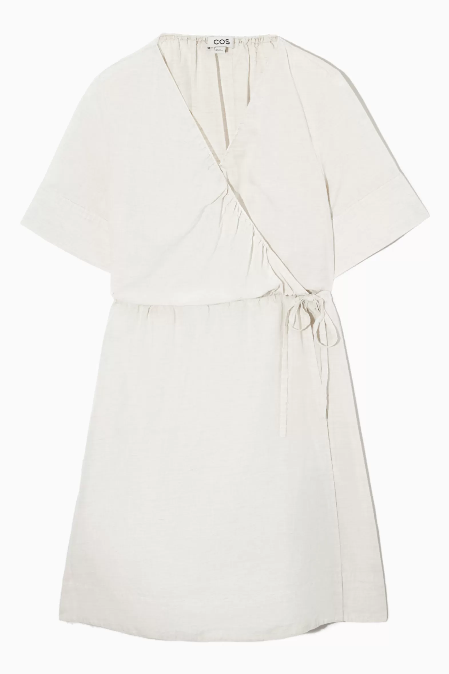 COS MINI LINEN-BLEND WRAP DRESS