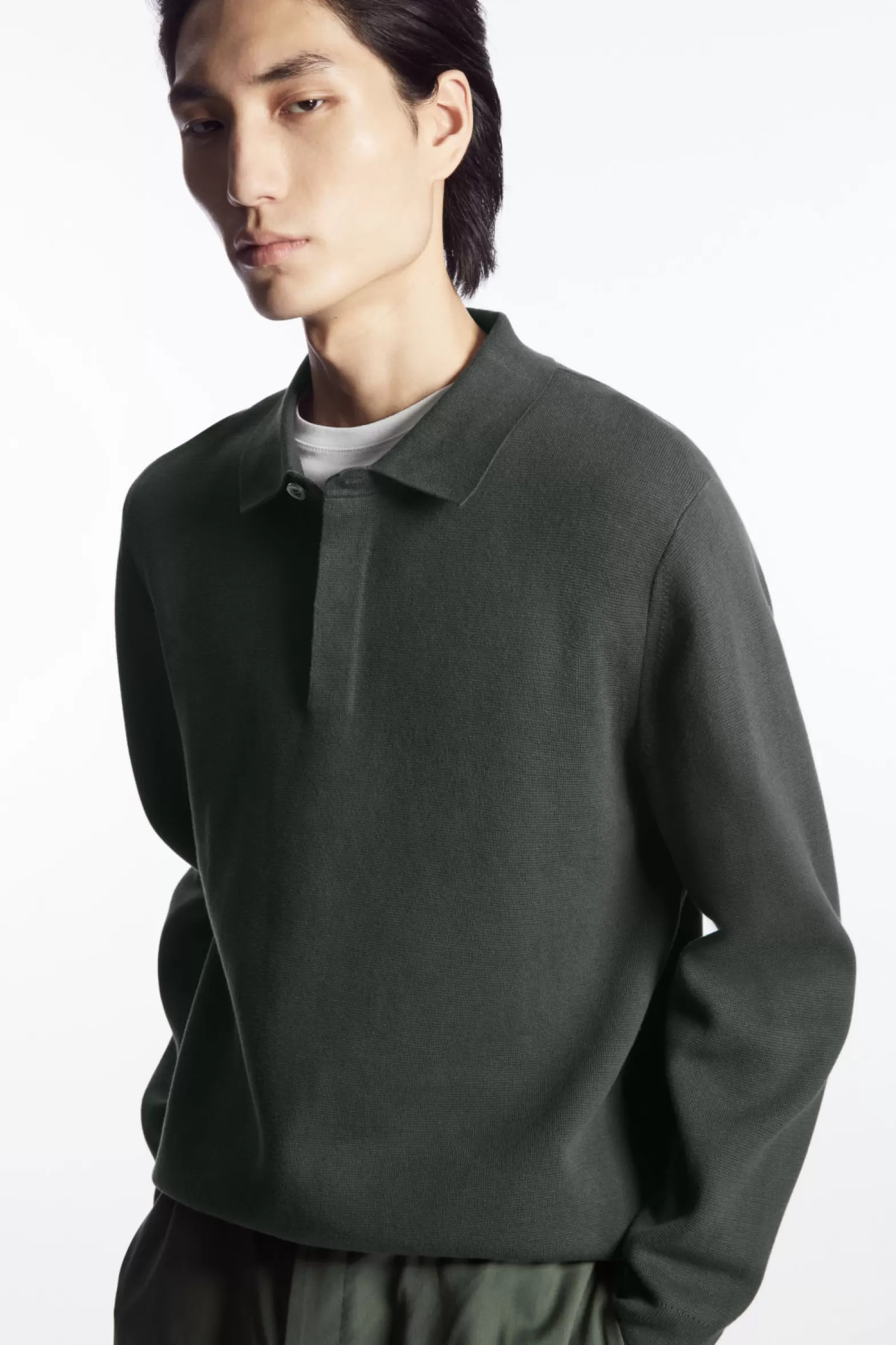 COS MINIMAL KNITTED POLO SHIRT