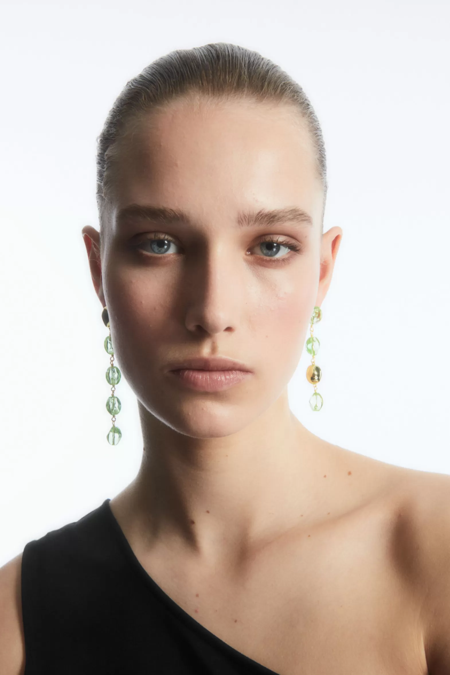 COS MISMATCHED BEADED DROP EARRINGS