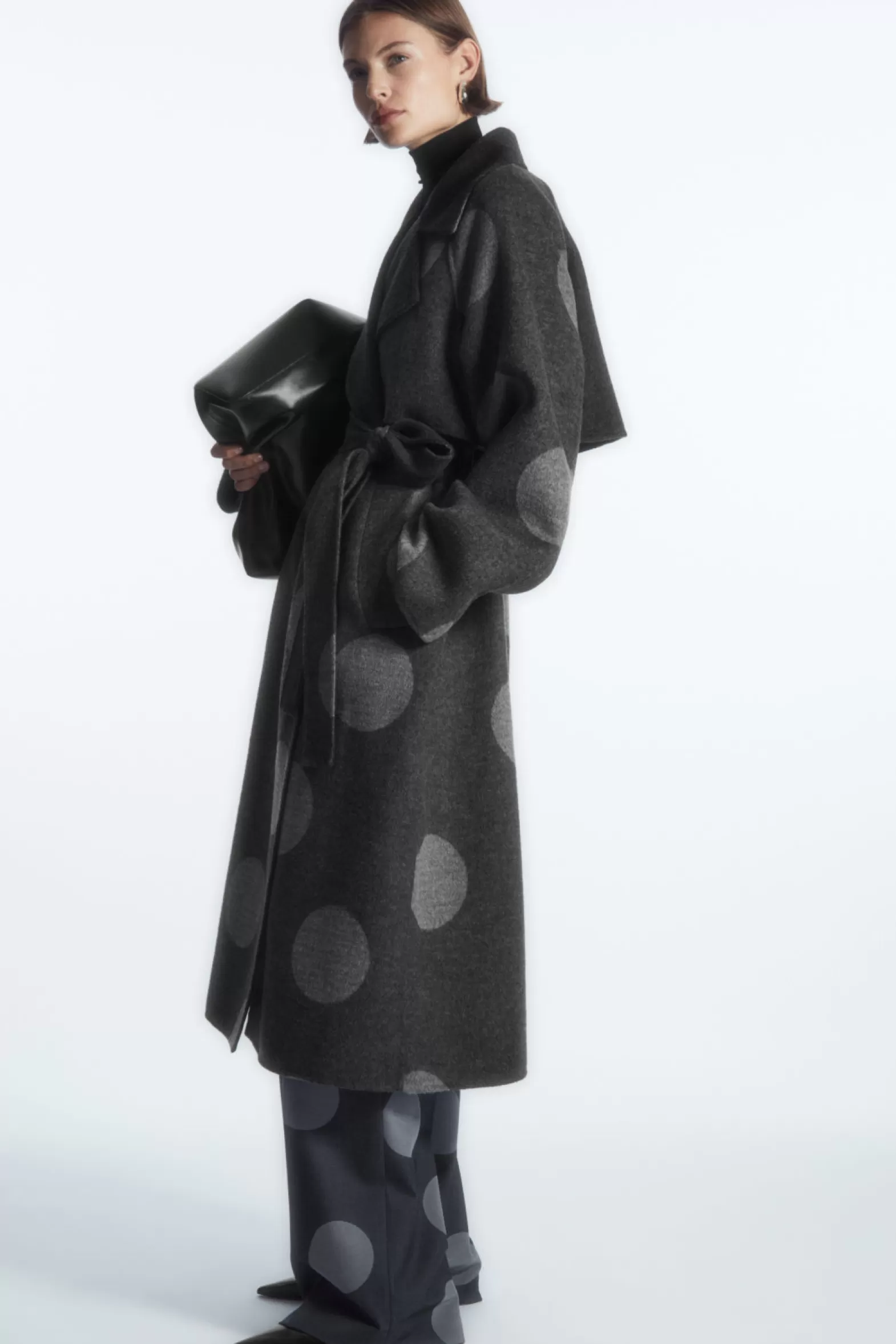 COS OVERSIZED POLKA-DOT WOOL COAT