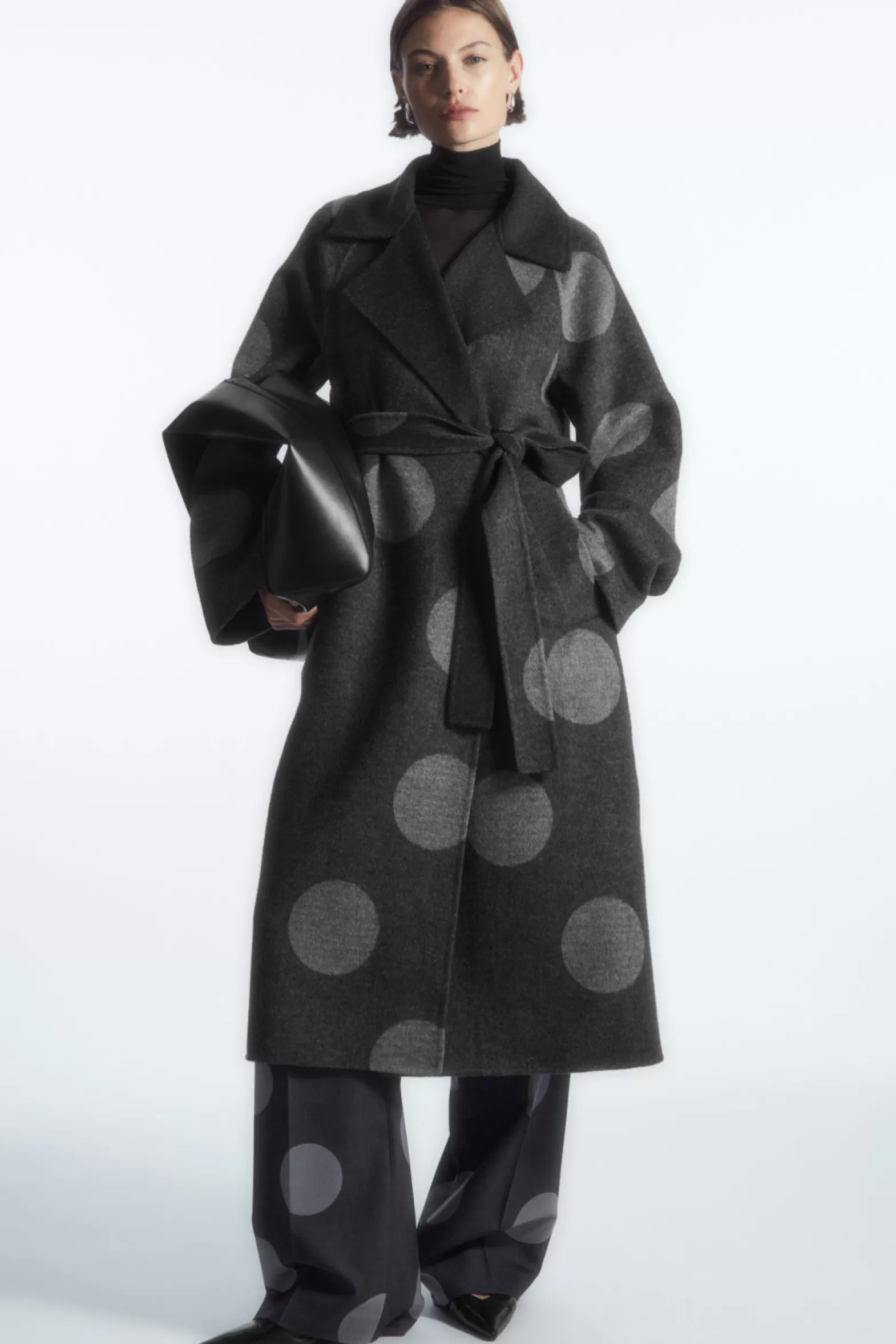 COS OVERSIZED POLKA-DOT WOOL COAT