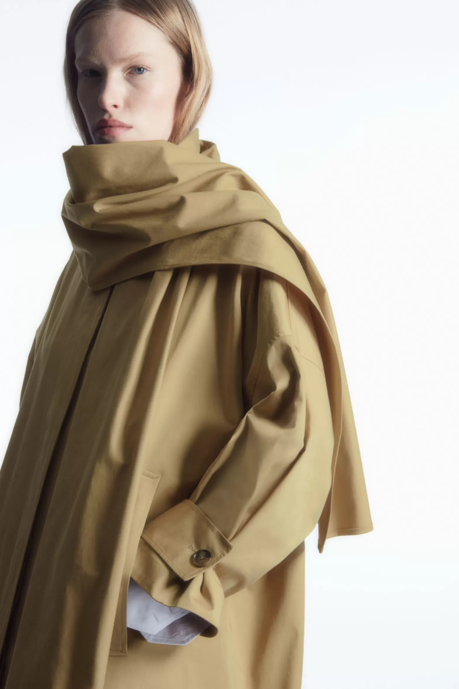 COS OVERSIZED SCARF-DETAIL TRENCH COAT