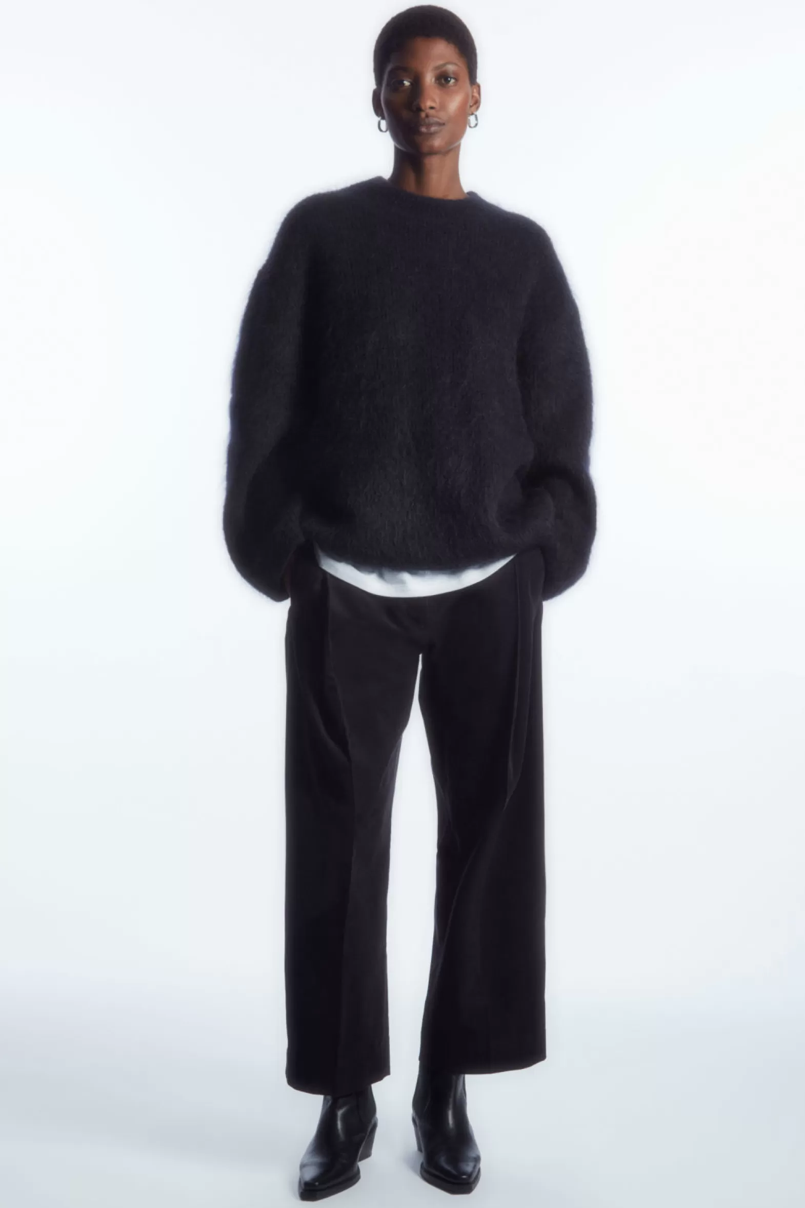 COS PLEATED BARREL-LEG CORDUROY TROUSERS