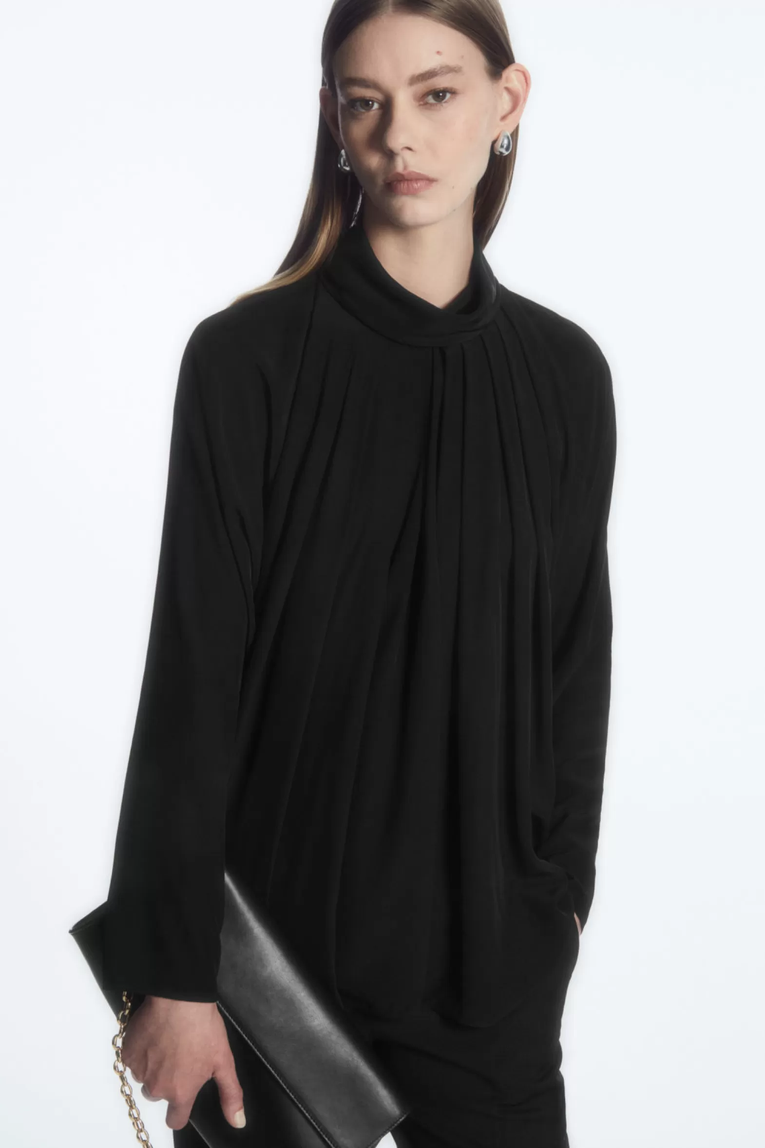 COS PLEATED BATWING BLOUSE