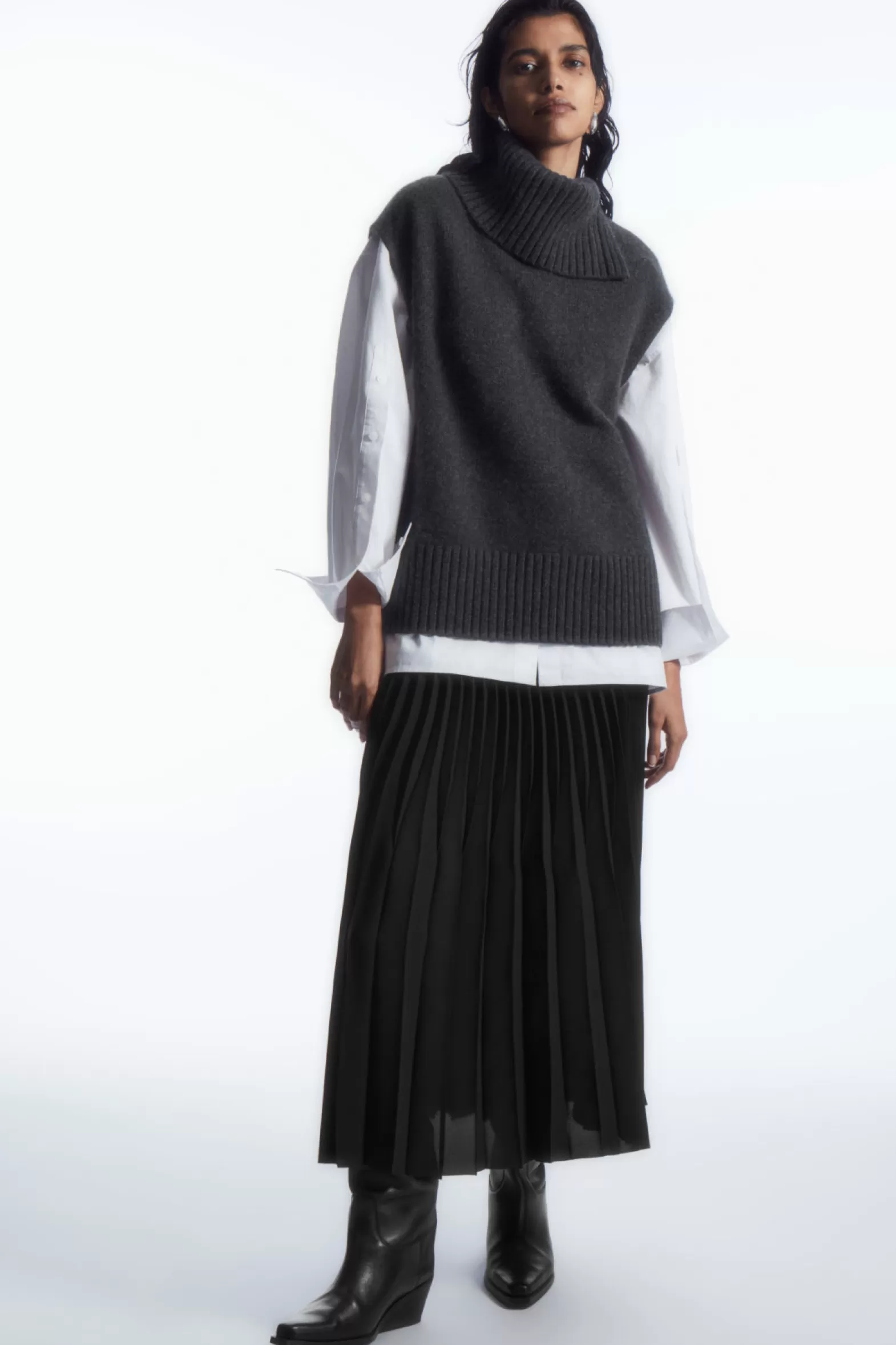 COS PLEATED MIDI SKIRT