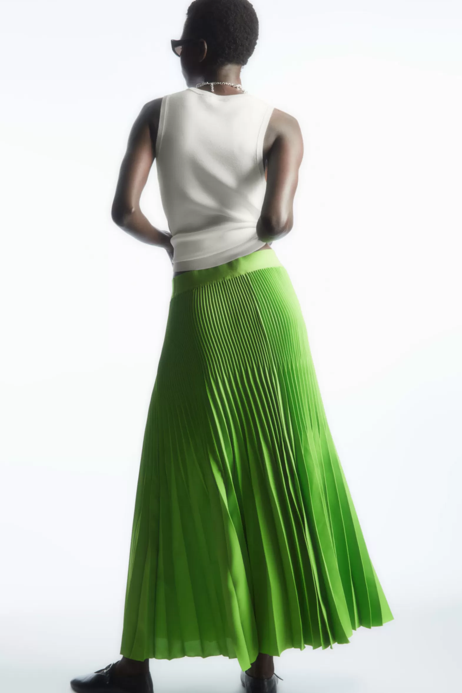 COS PLEATED MIDI SKIRT