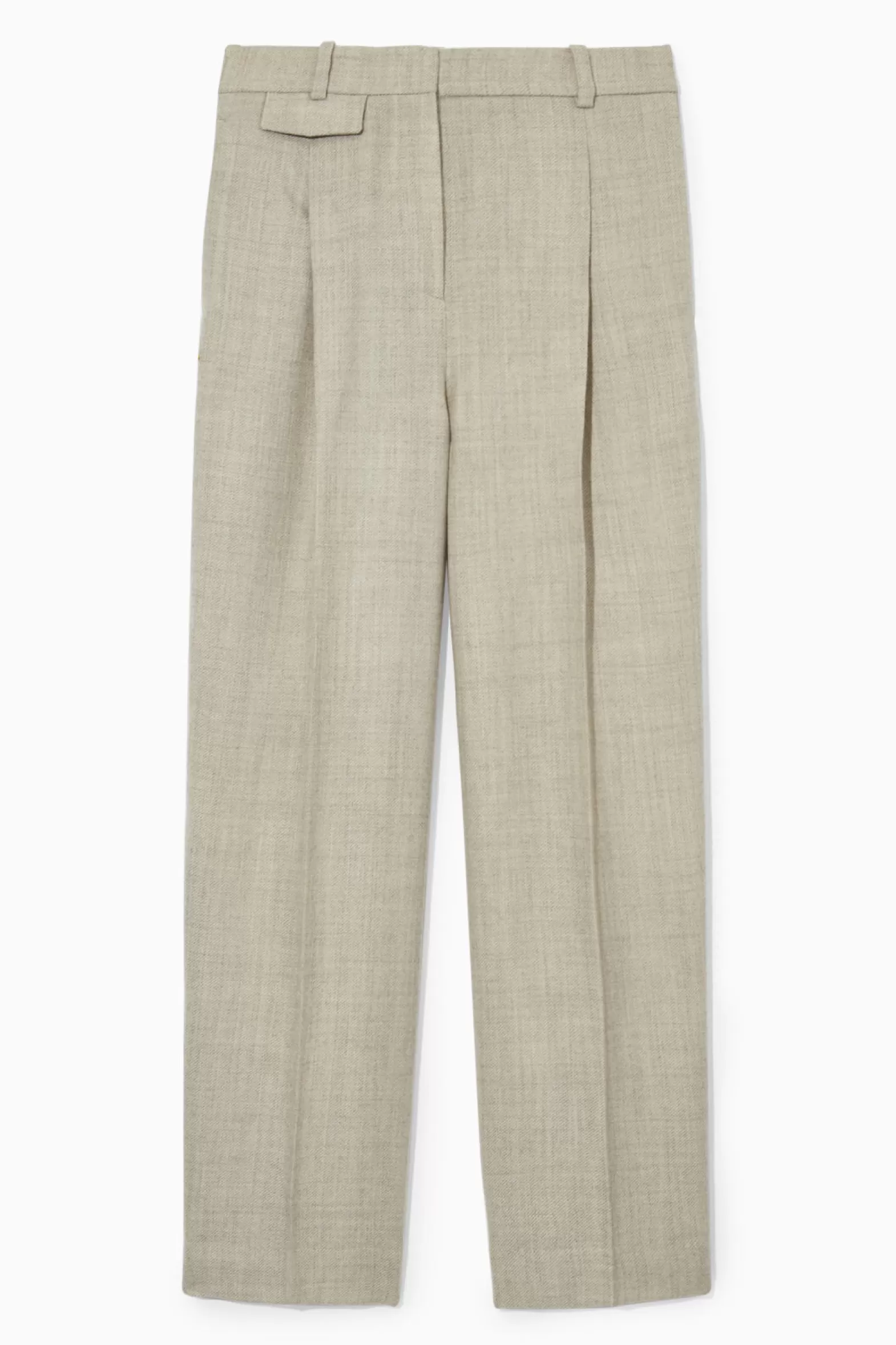 COS PLEATED WIDE-LEG WOOL TROUSERS