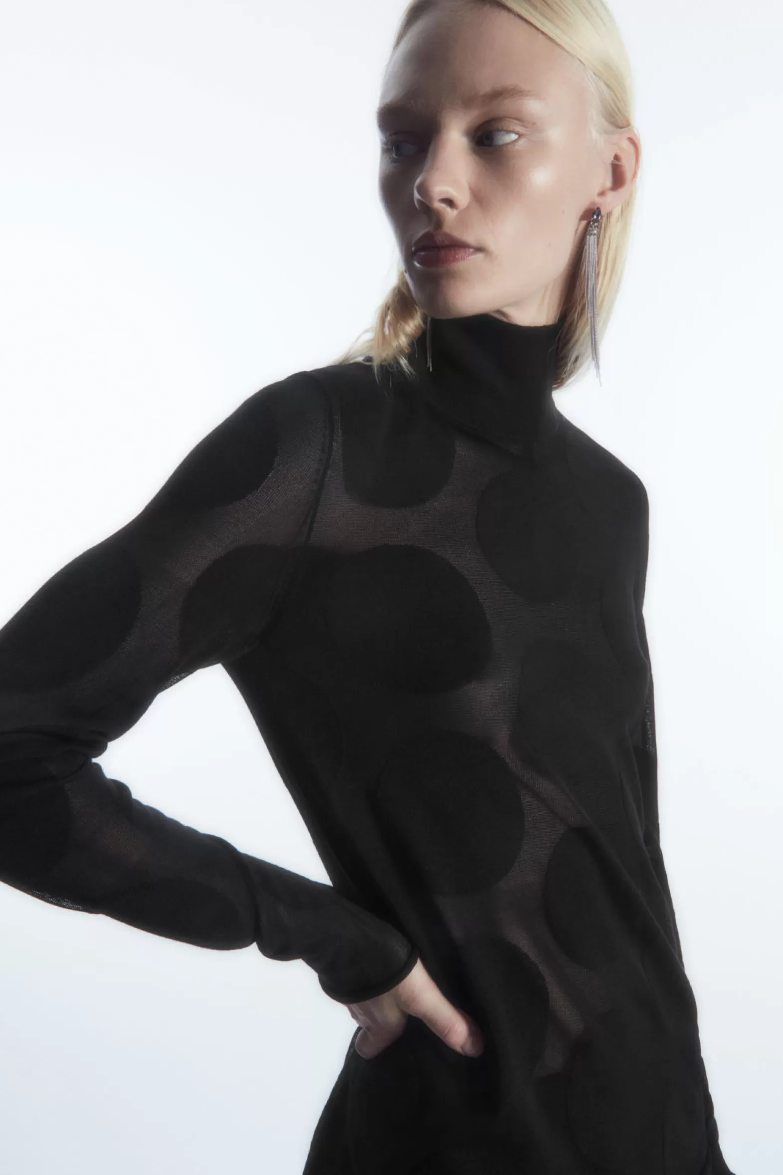 COS POLKA-DOT JACQUARD-KNIT TOP