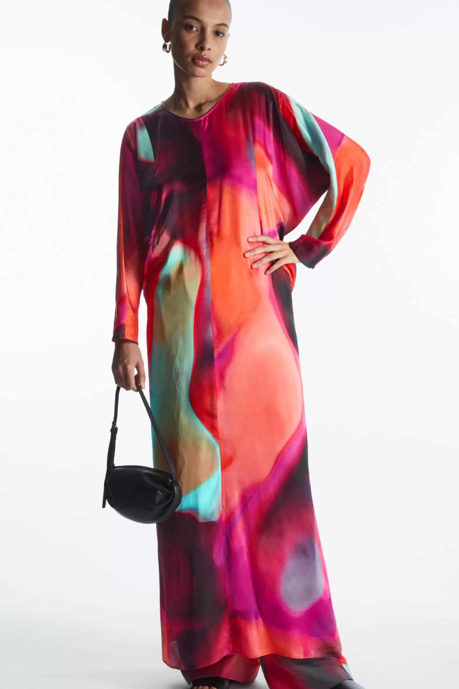 COS PRINTED DOLMAN-SLEEVE MAXI DRESS