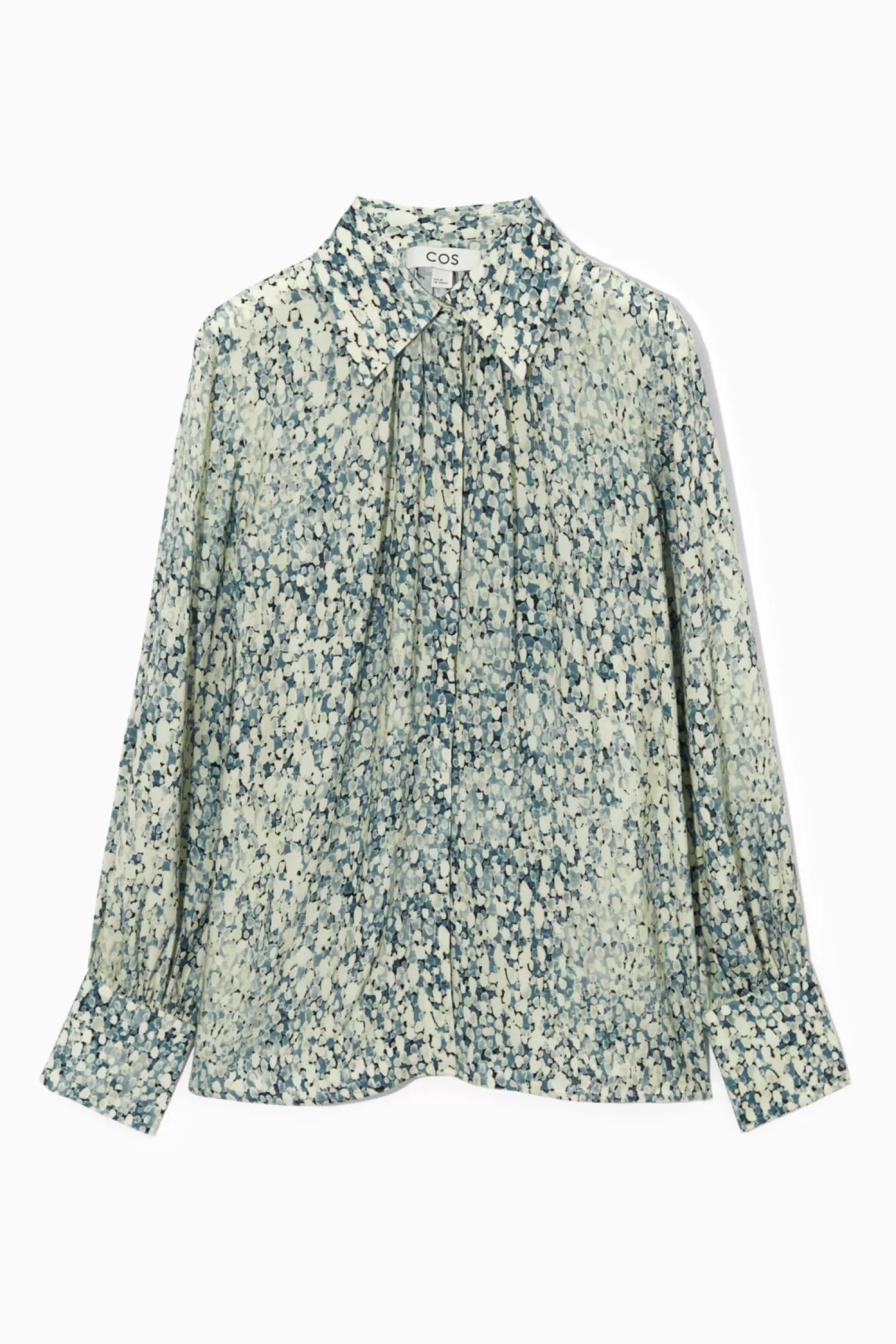 COS PRINTED GATHERED BLOUSE