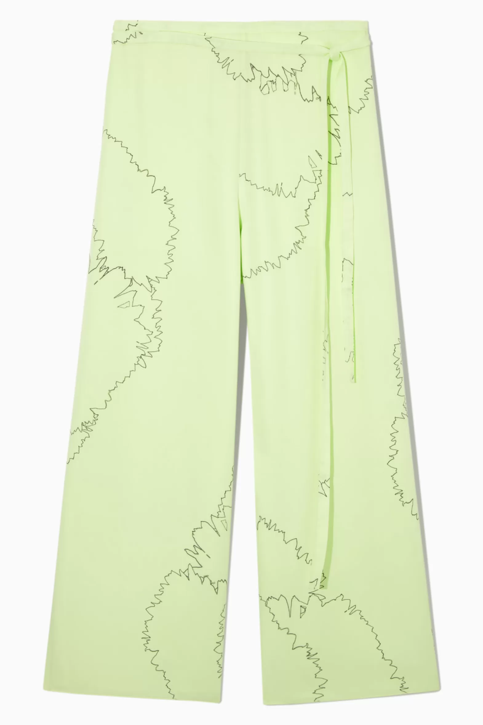 COS PRINTED WIDE-LEG CROPPED TROUSERS