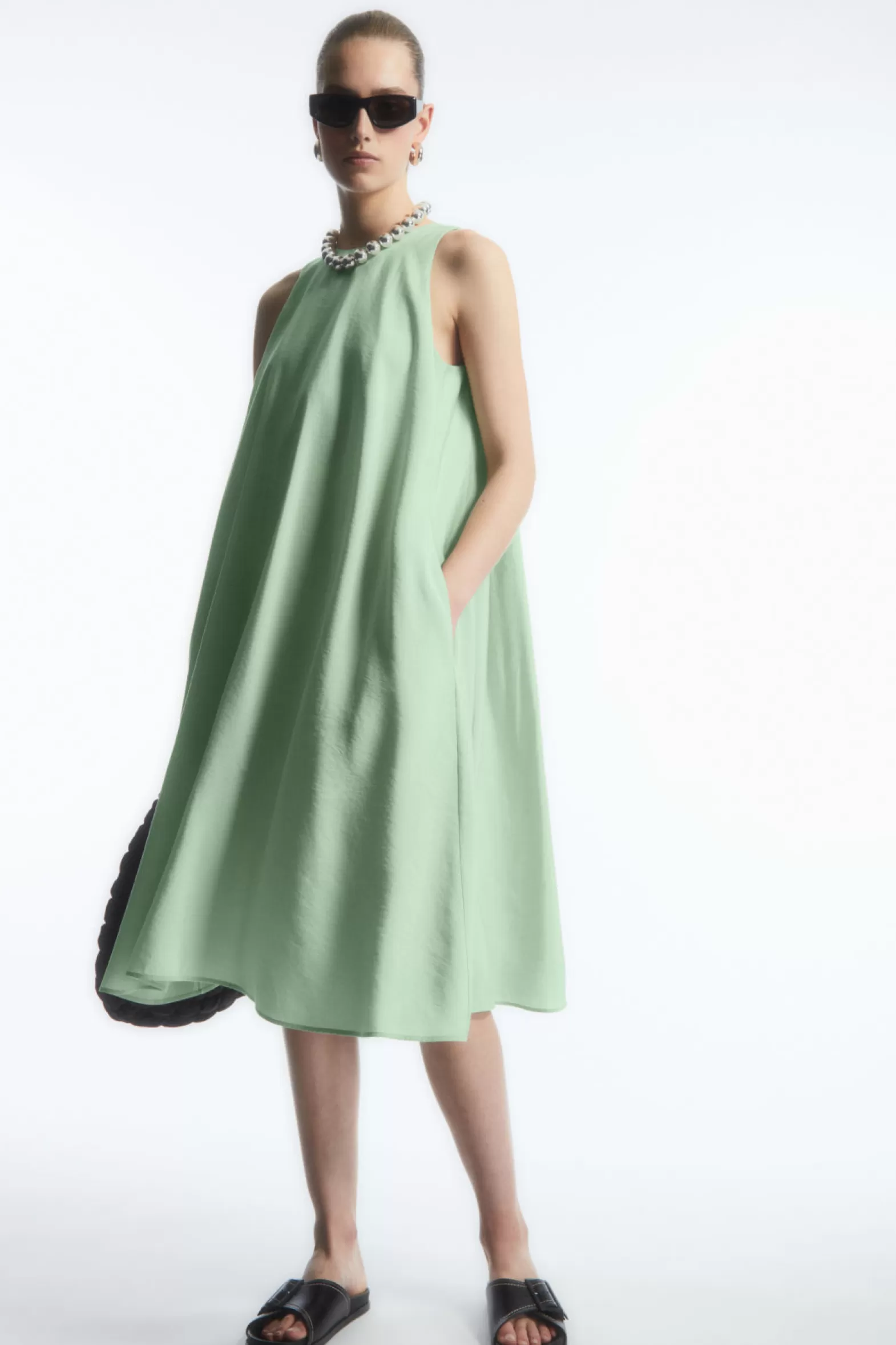 COS RACER-NECK MIDI DRESS