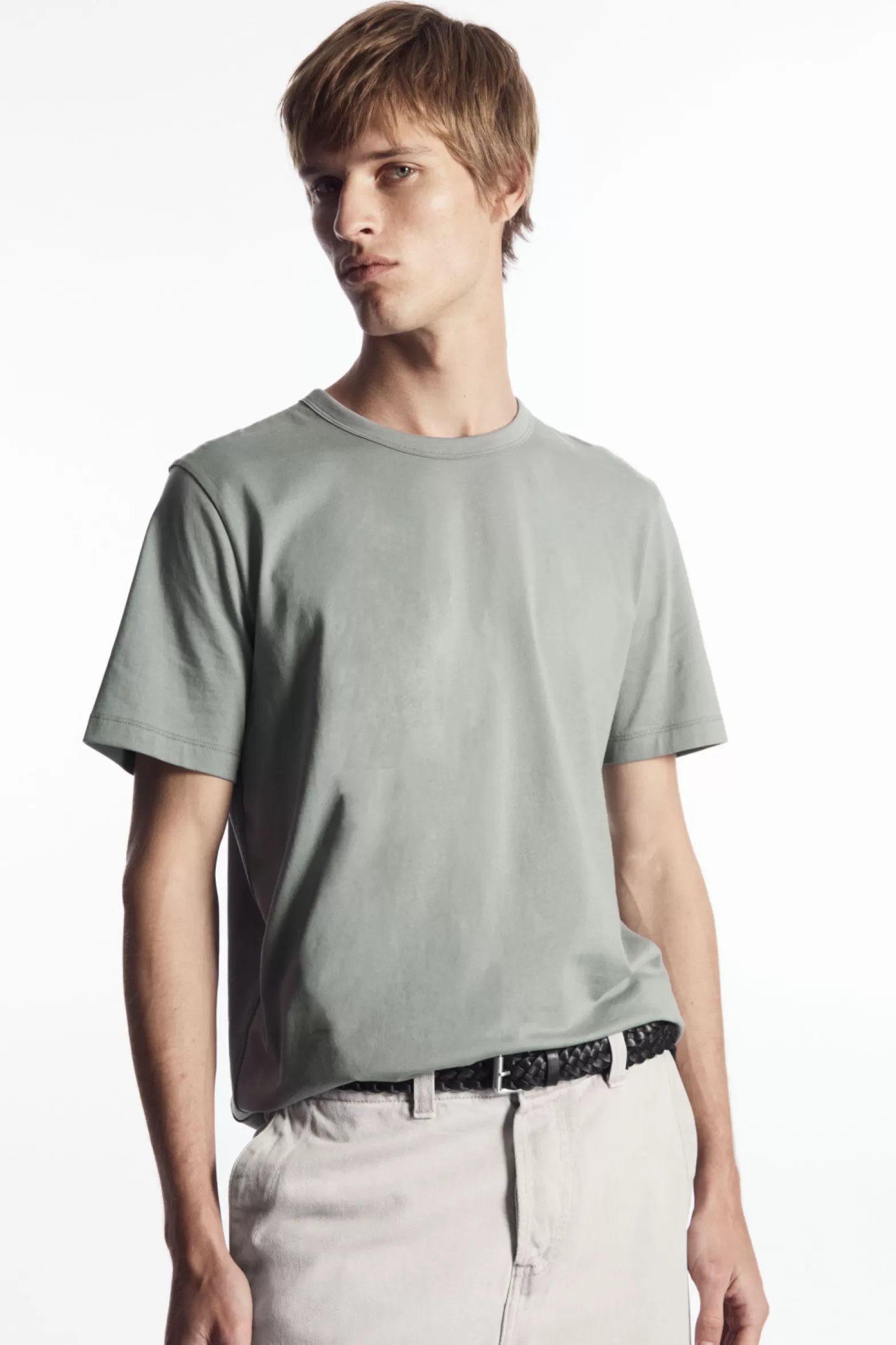 COS REGULAR-FIT MID-WEIGHT BRUSHED T-SHIRT