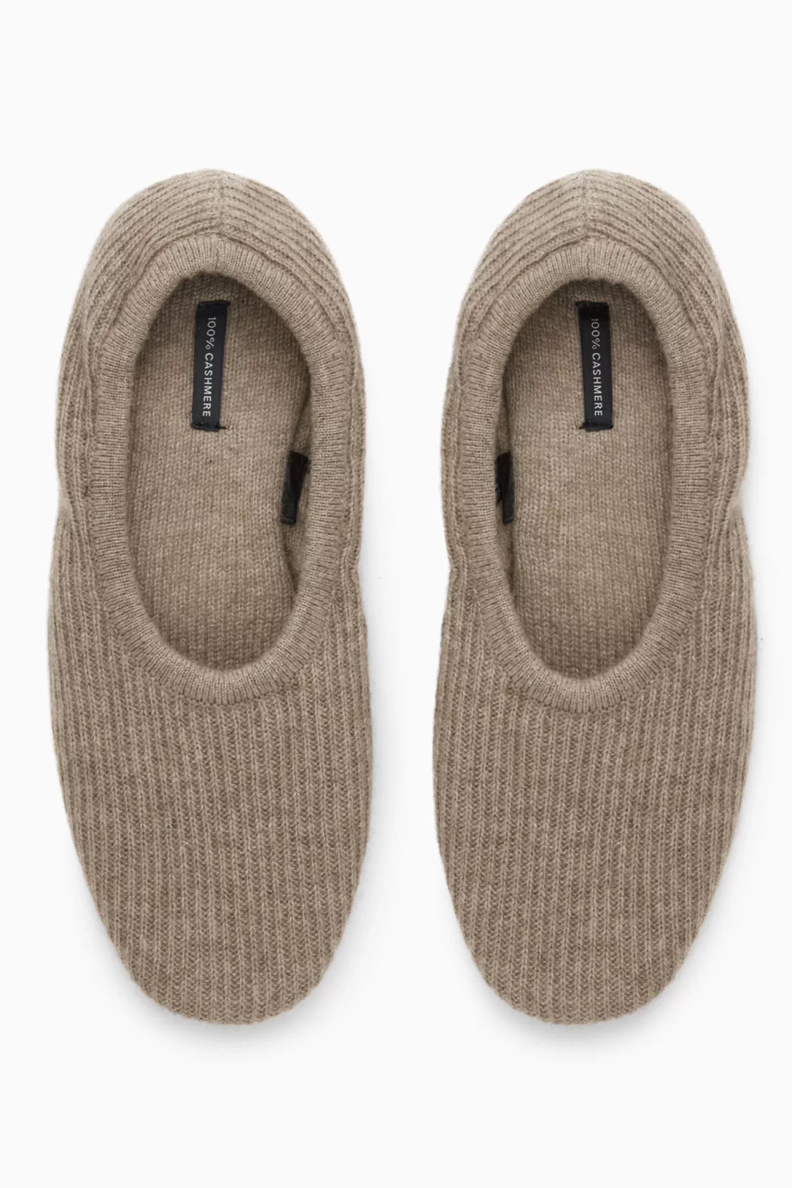 COS RIBBED CASHMERE SLIPPERS