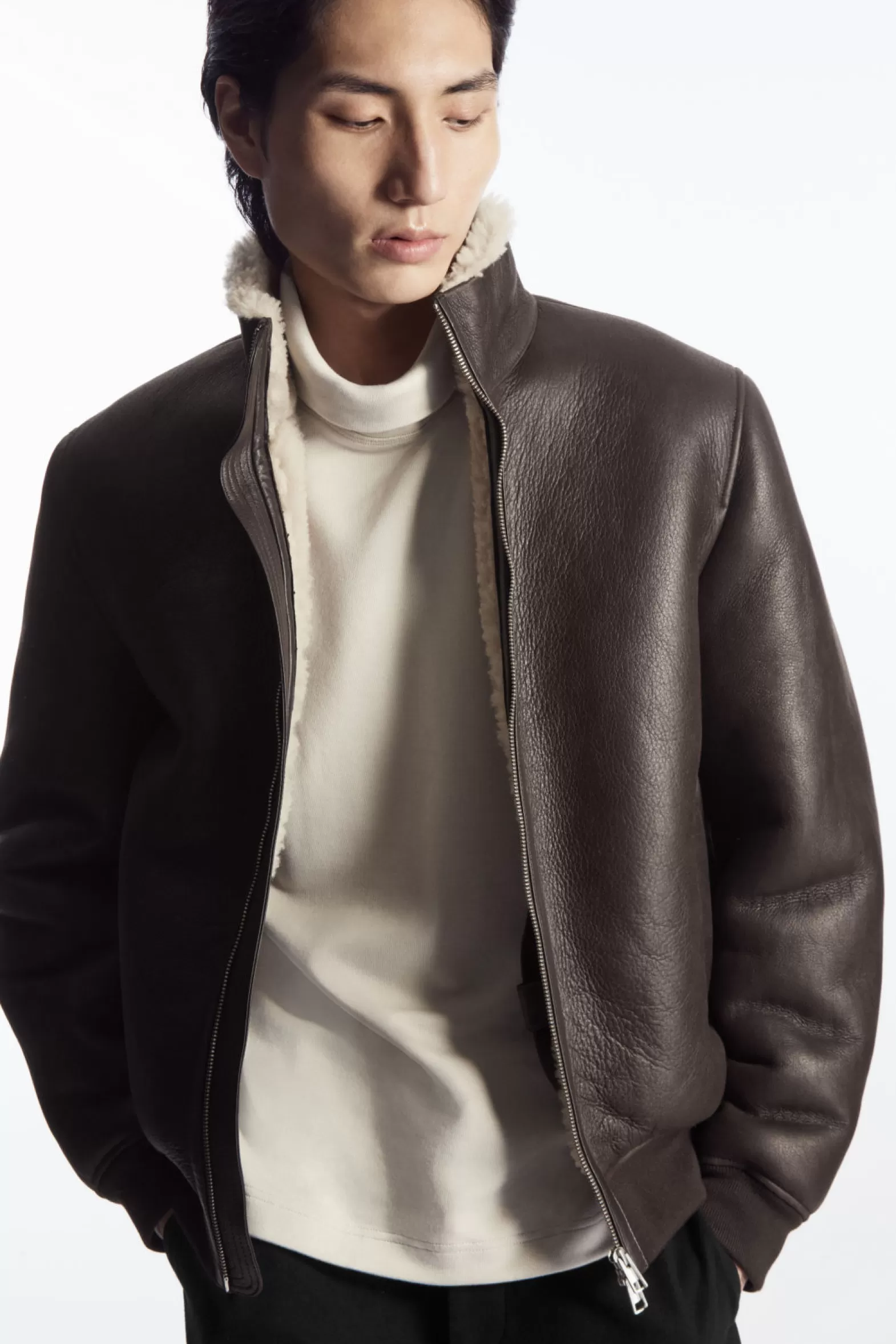 COS SHEARLING BOMBER JACKET