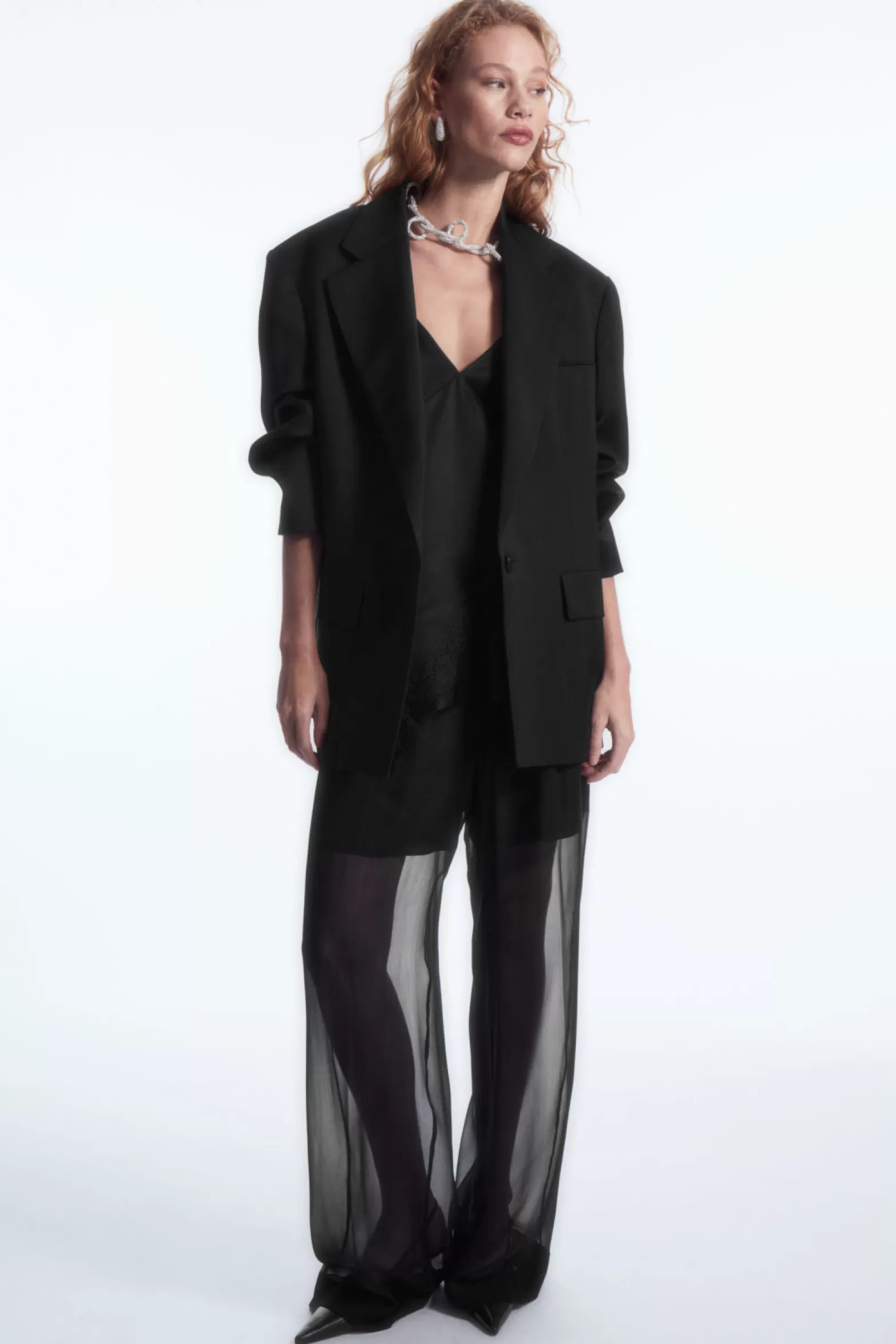 COS SHEER SILK TROUSERS