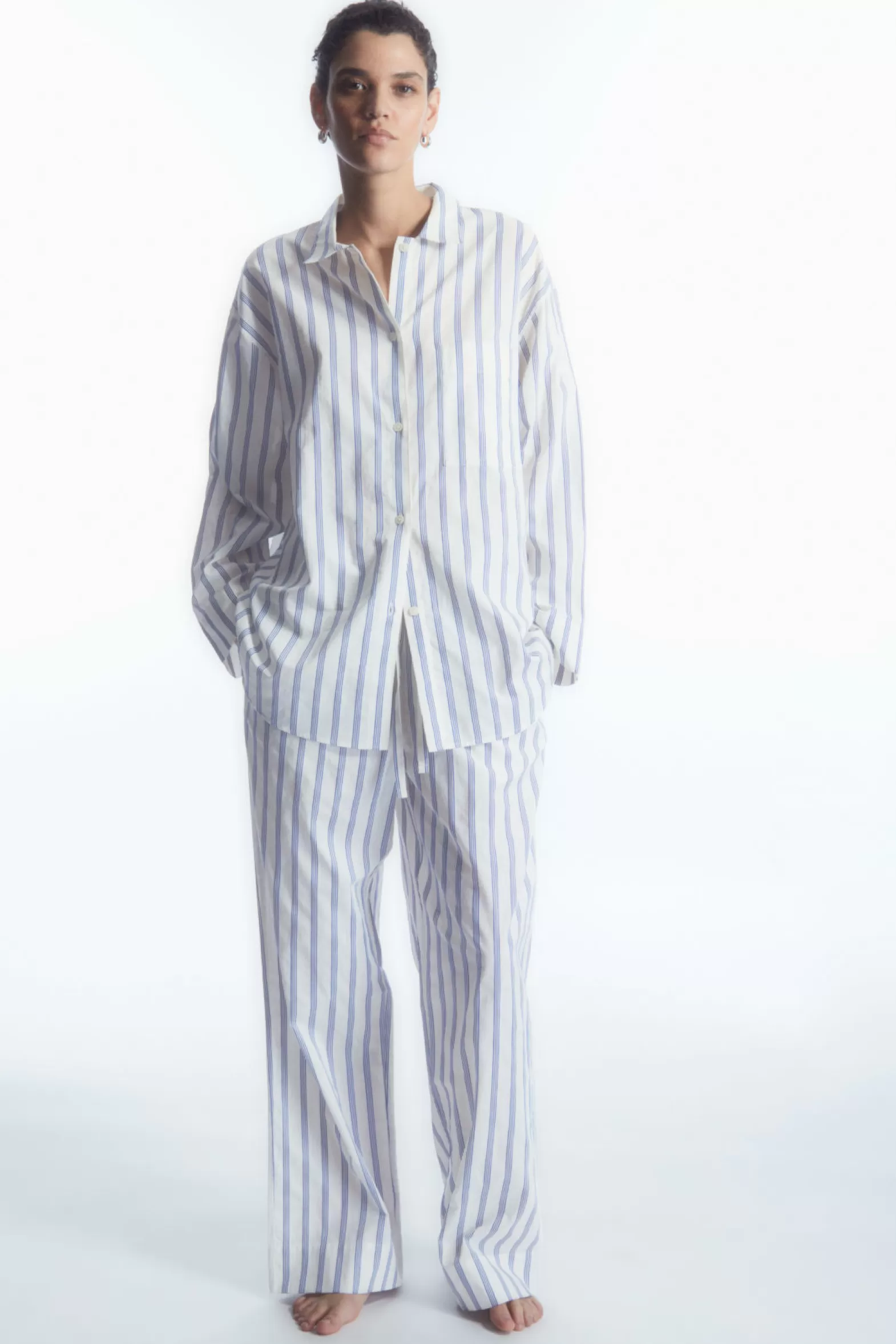 COS STRIPED POPLIN PYJAMA TROUSERS