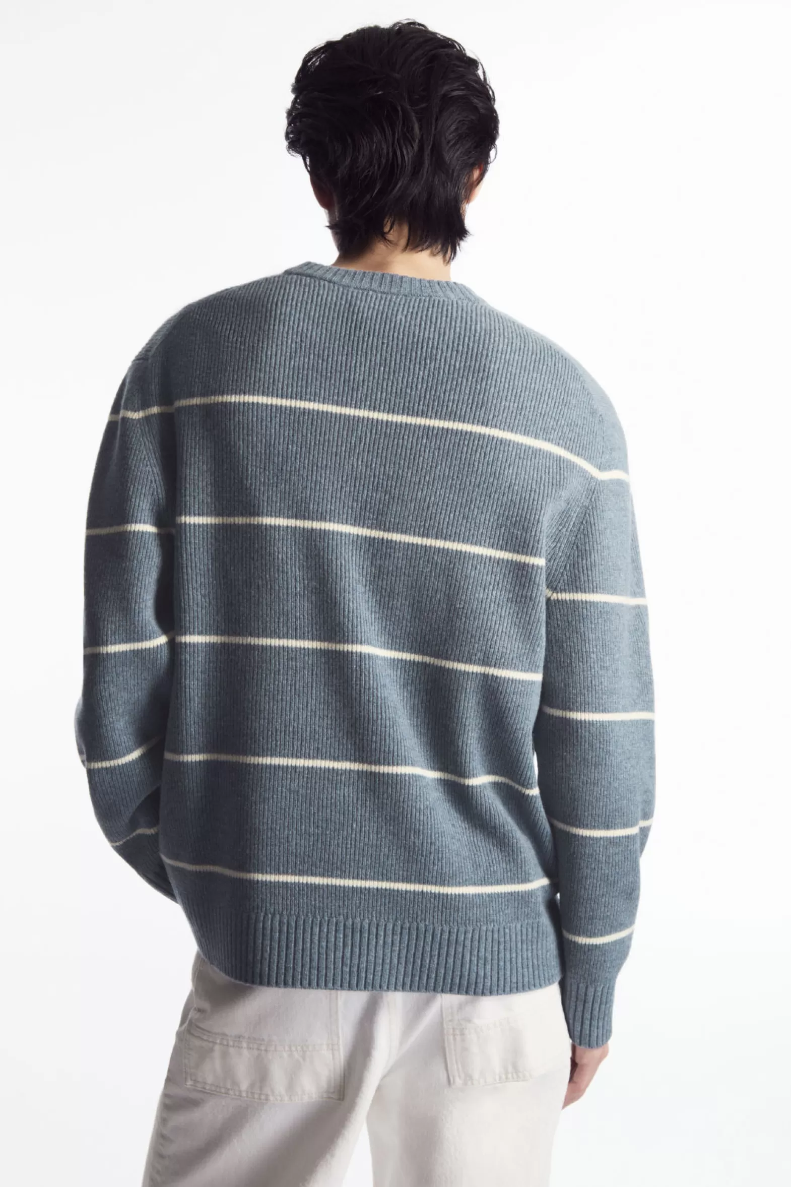 COS STRIPED WOOL AND YAK-BLEND JUMPER