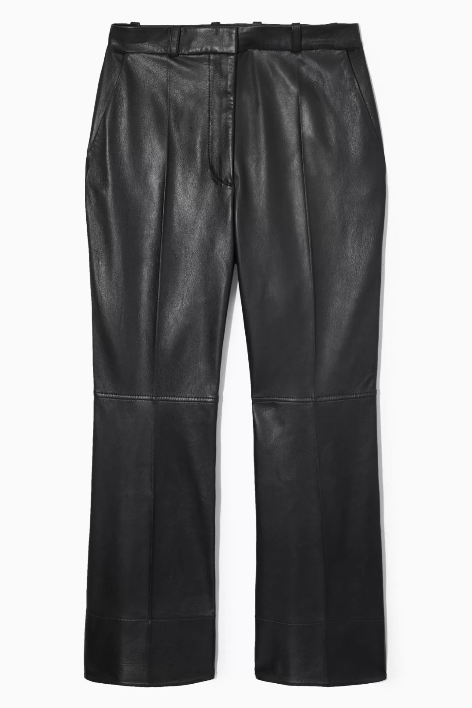 COS TAILORED FLARED LEATHER TROUSERS