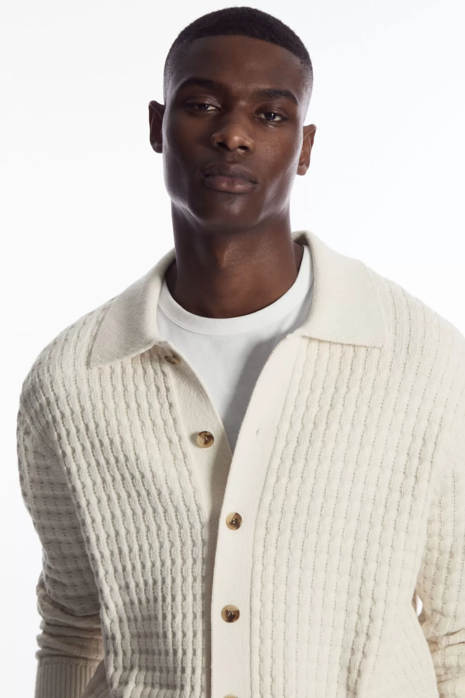 COS TEXTURED KNITTED CARDIGAN