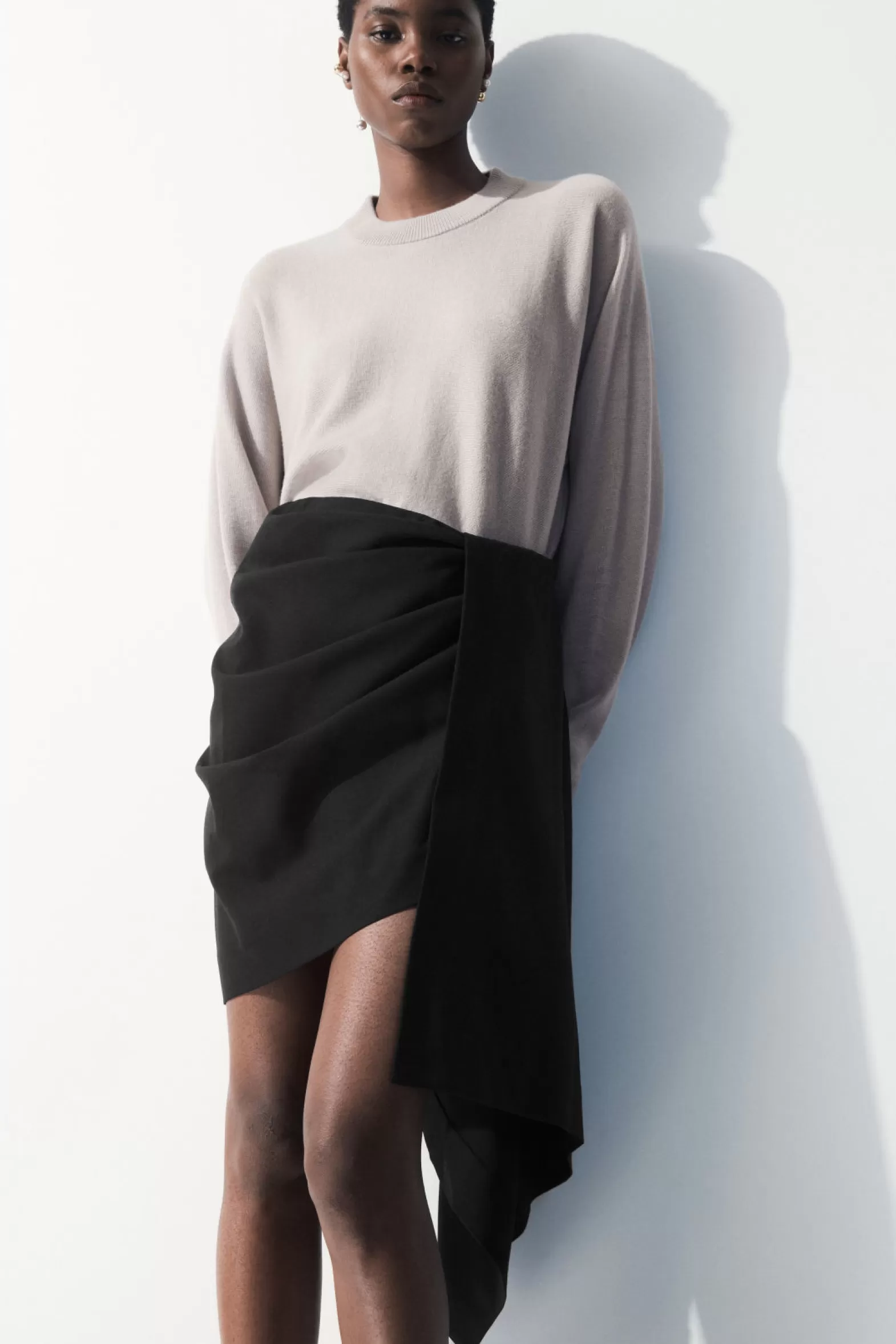 COS THE ASYMMETRIC DRAPED MINI SKIRT