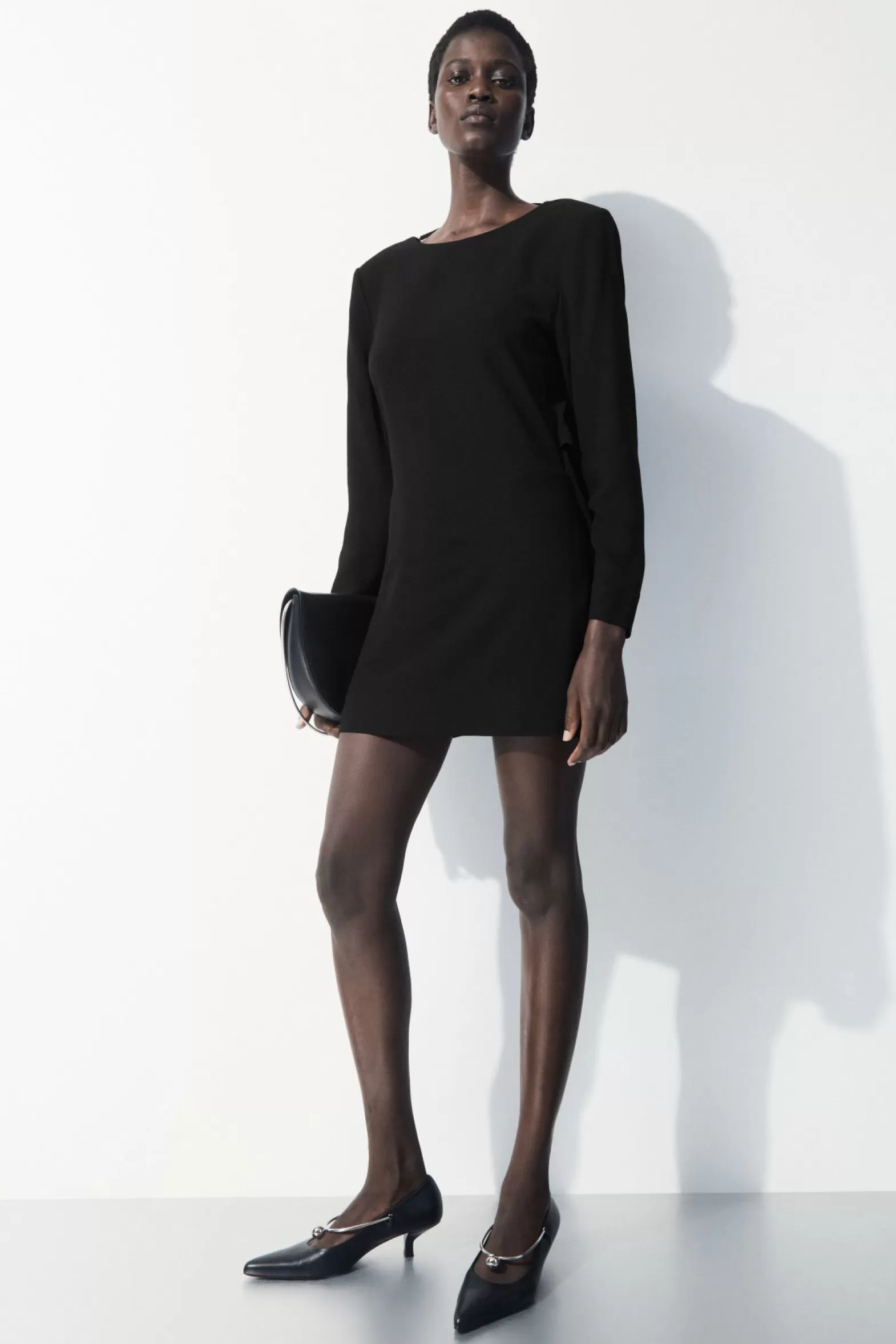 COS THE DRAPED OPEN-BACK MINI DRESS