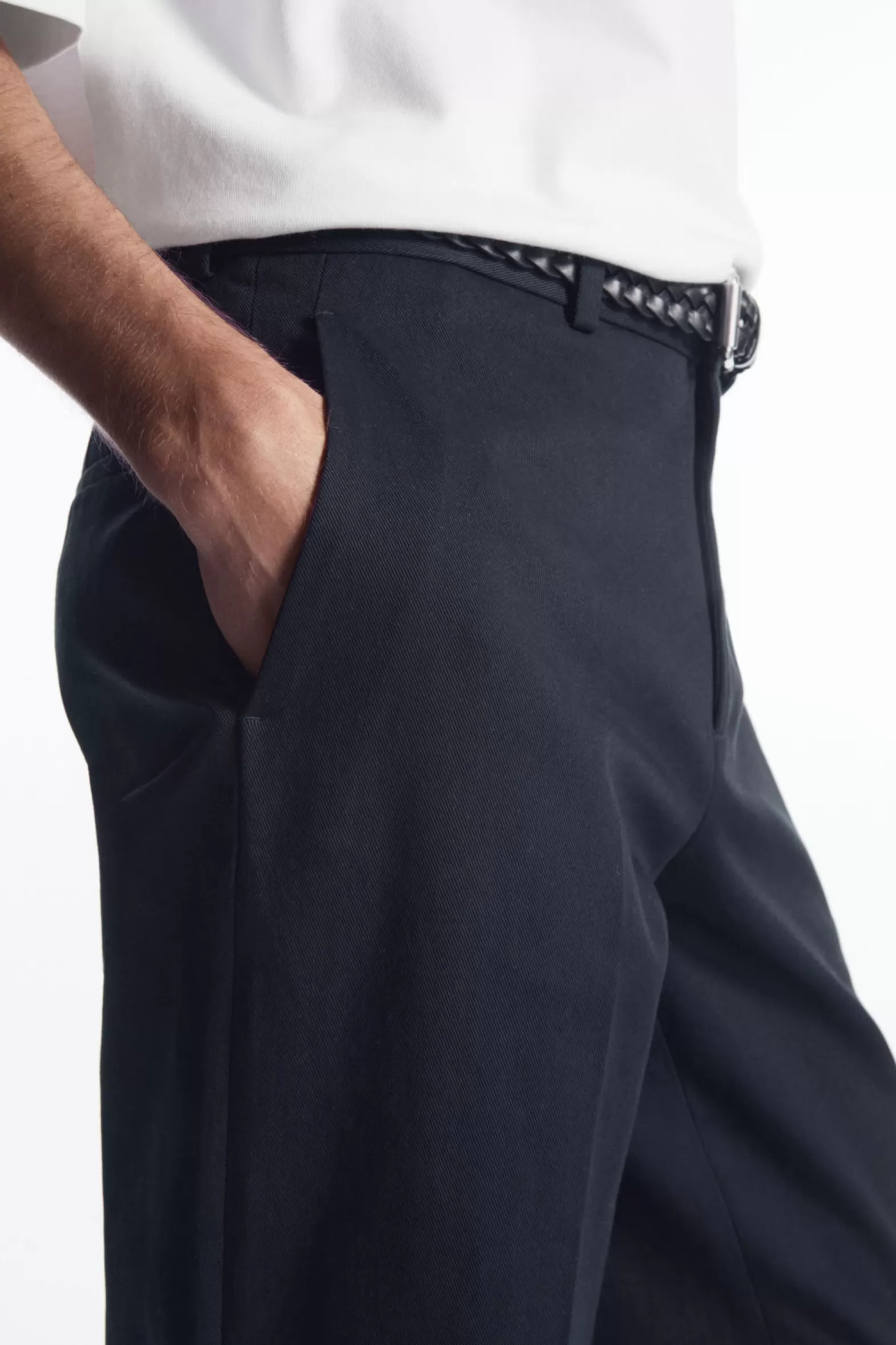 COS TURN-UP TAPERED TWILL TROUSERS